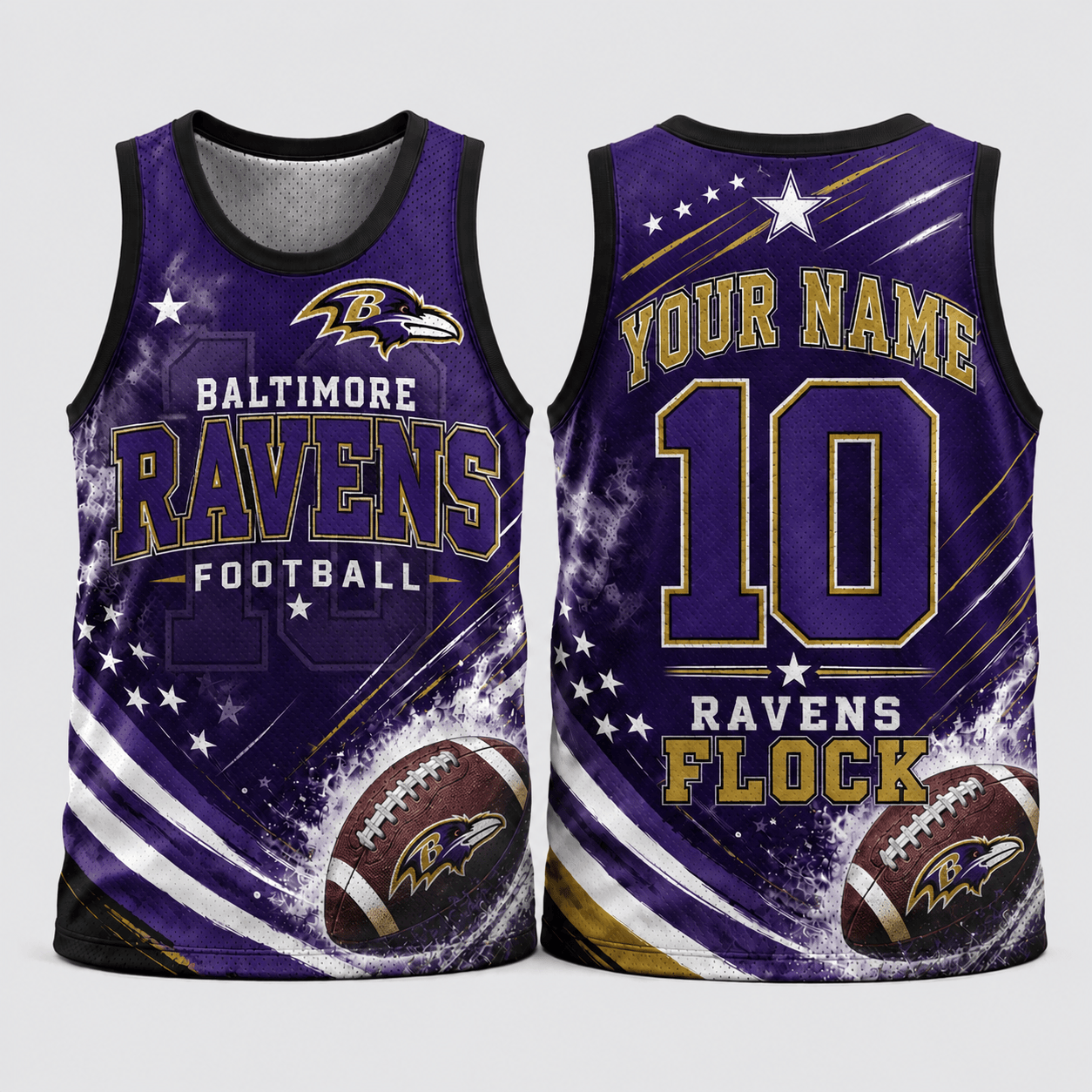 Baltimore Ravens | Premium NFL Custom Name & Number Football Tank Top for Loyal Fans and Game Day Pride TD