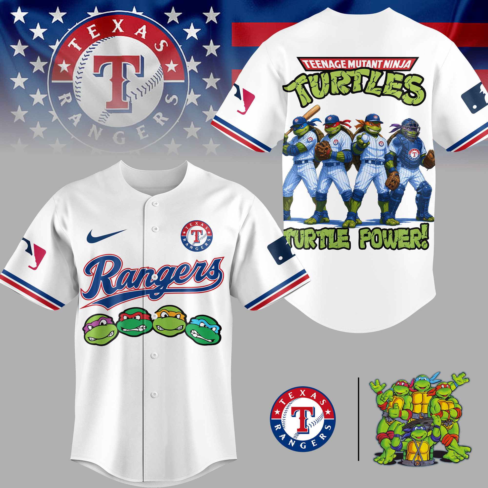 Texas Rangers | Premium MLB Teenage Mutant Ninja Turtles Jersey TD