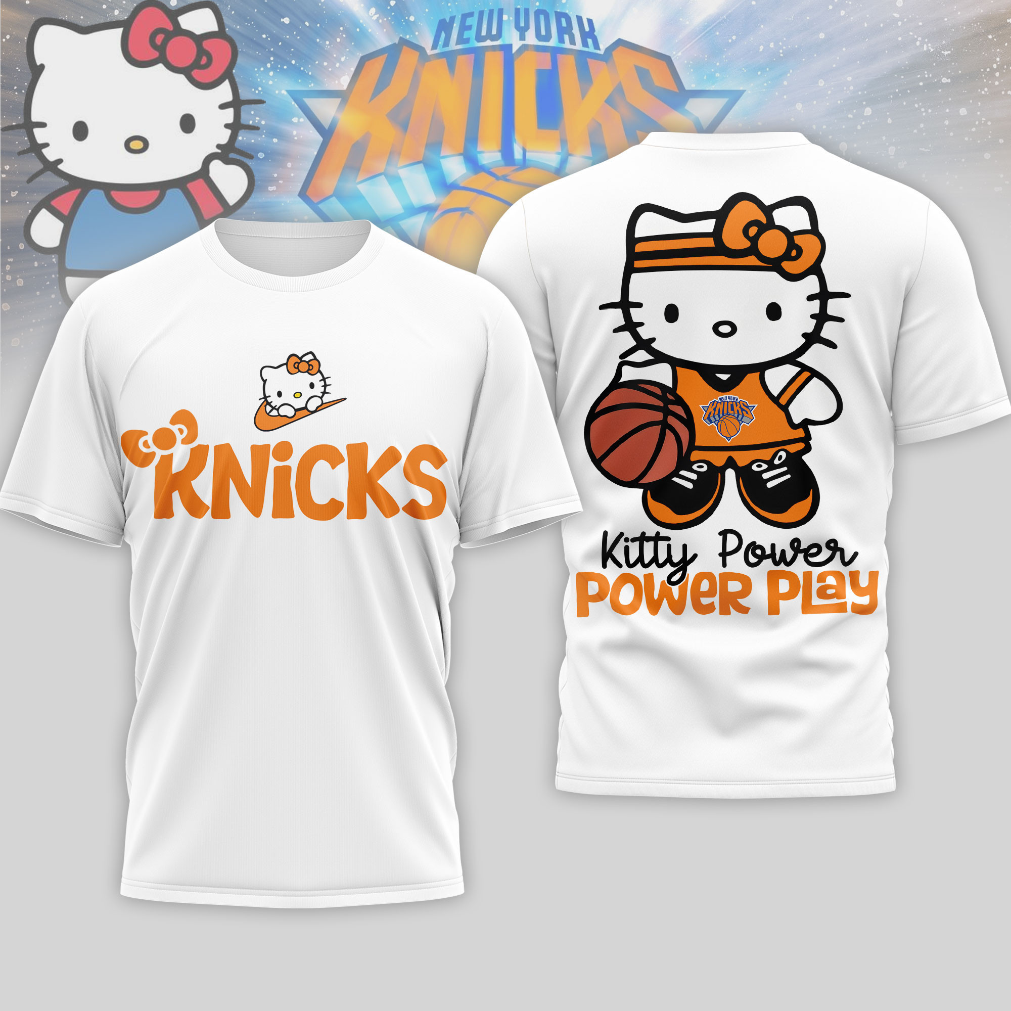 New York Knicks | Premium NBA Hello Kitty Power Play 3D Shirt NP