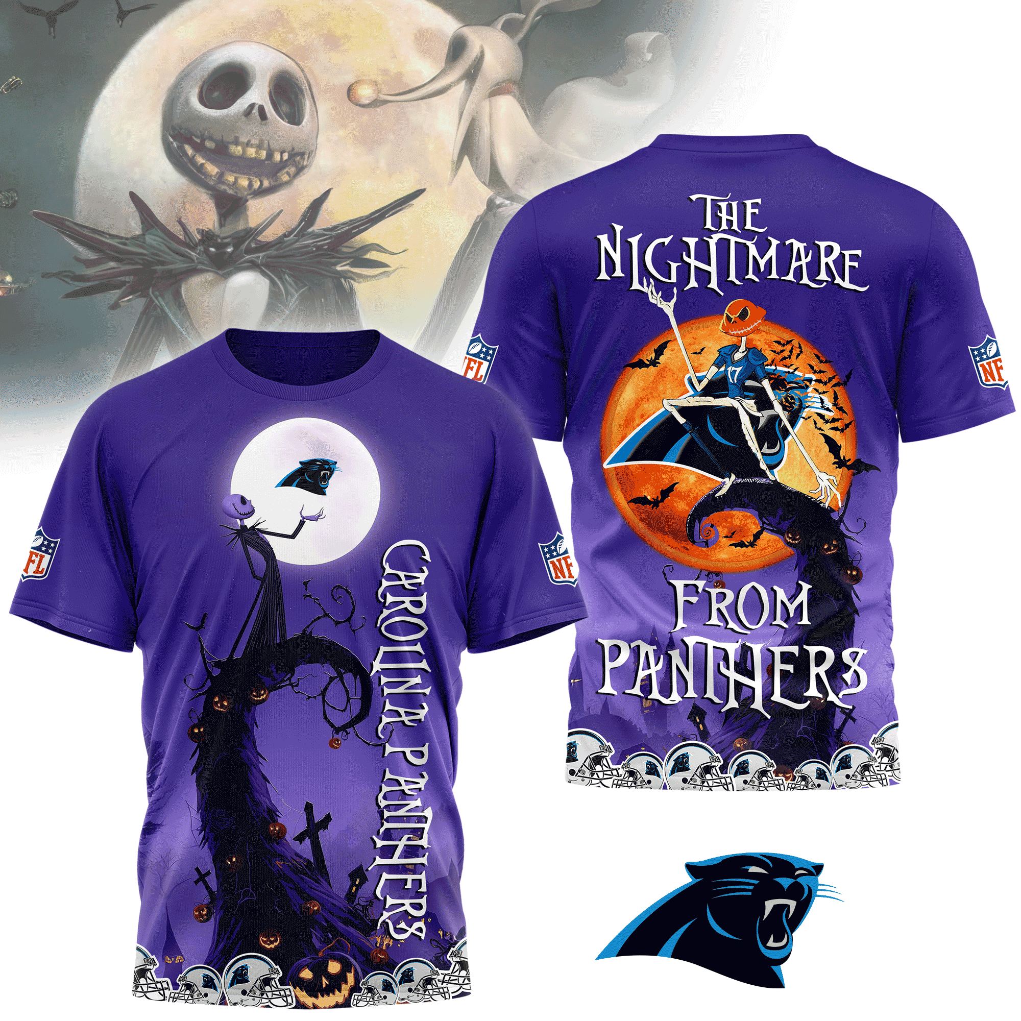 Carolina Panthers | Premium NFL Halloween The Nightmare 3D Shirt NY