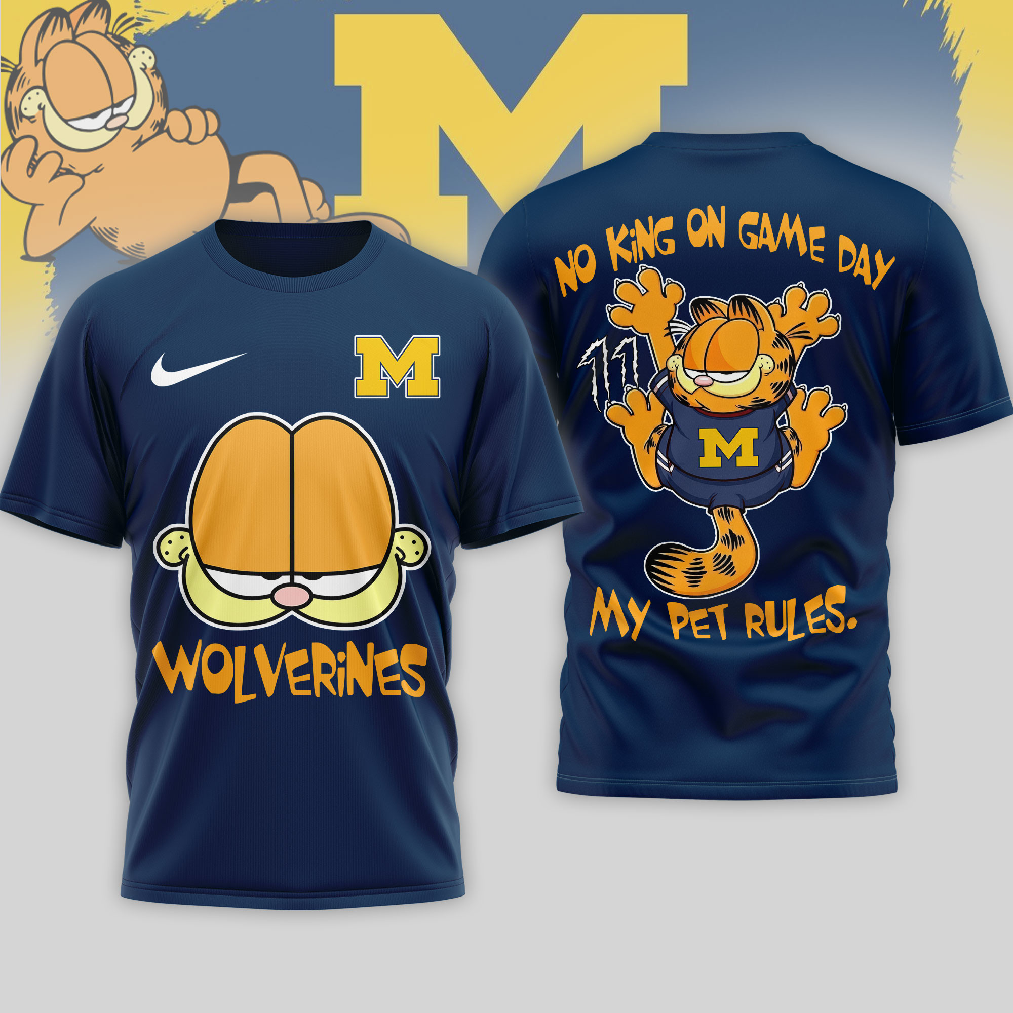 Michigan Wolverines | Premium NCAA No King On Game Day 3D Shirt NTH1