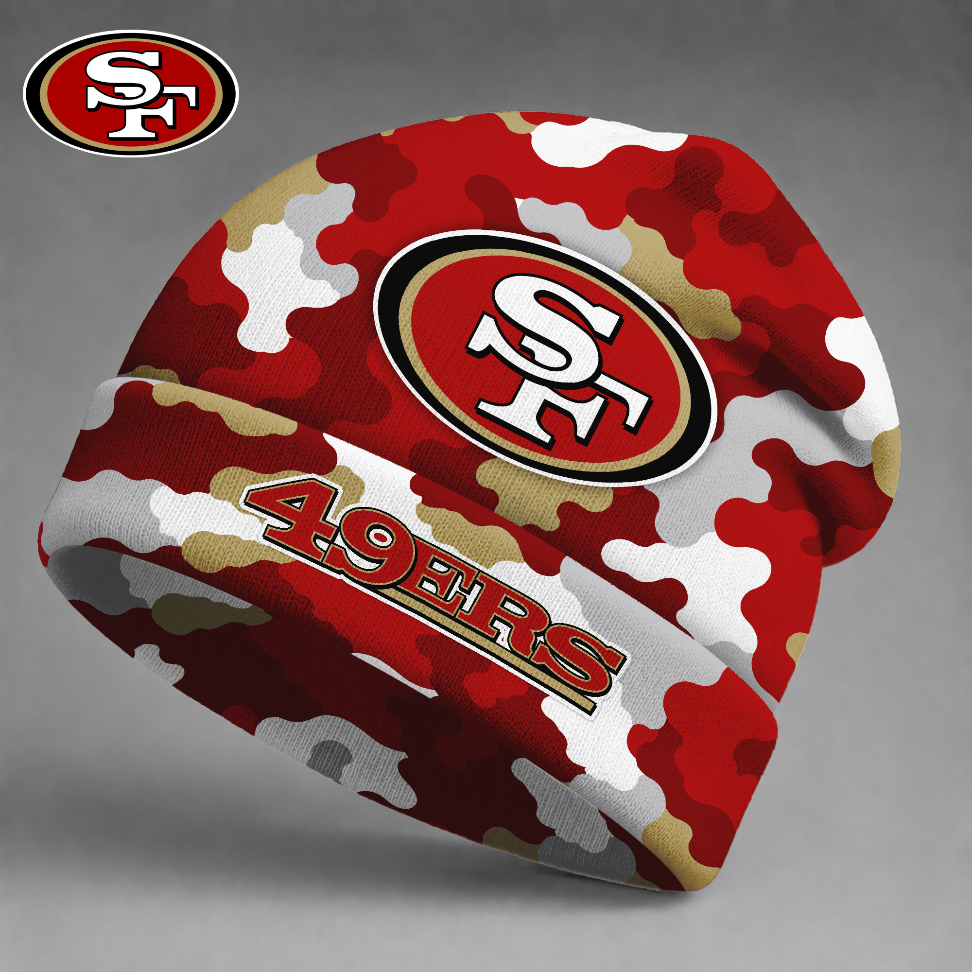 San Francisco 49ers| Premium NFL Camo Game Day Beanie Hat NY