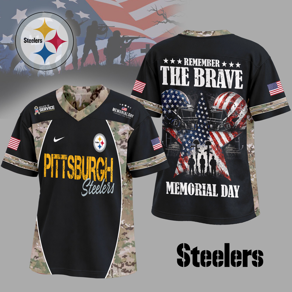 Pittsburgh Steelers | Premium NFL Memorial Day V-neck Baseball Jersey HY