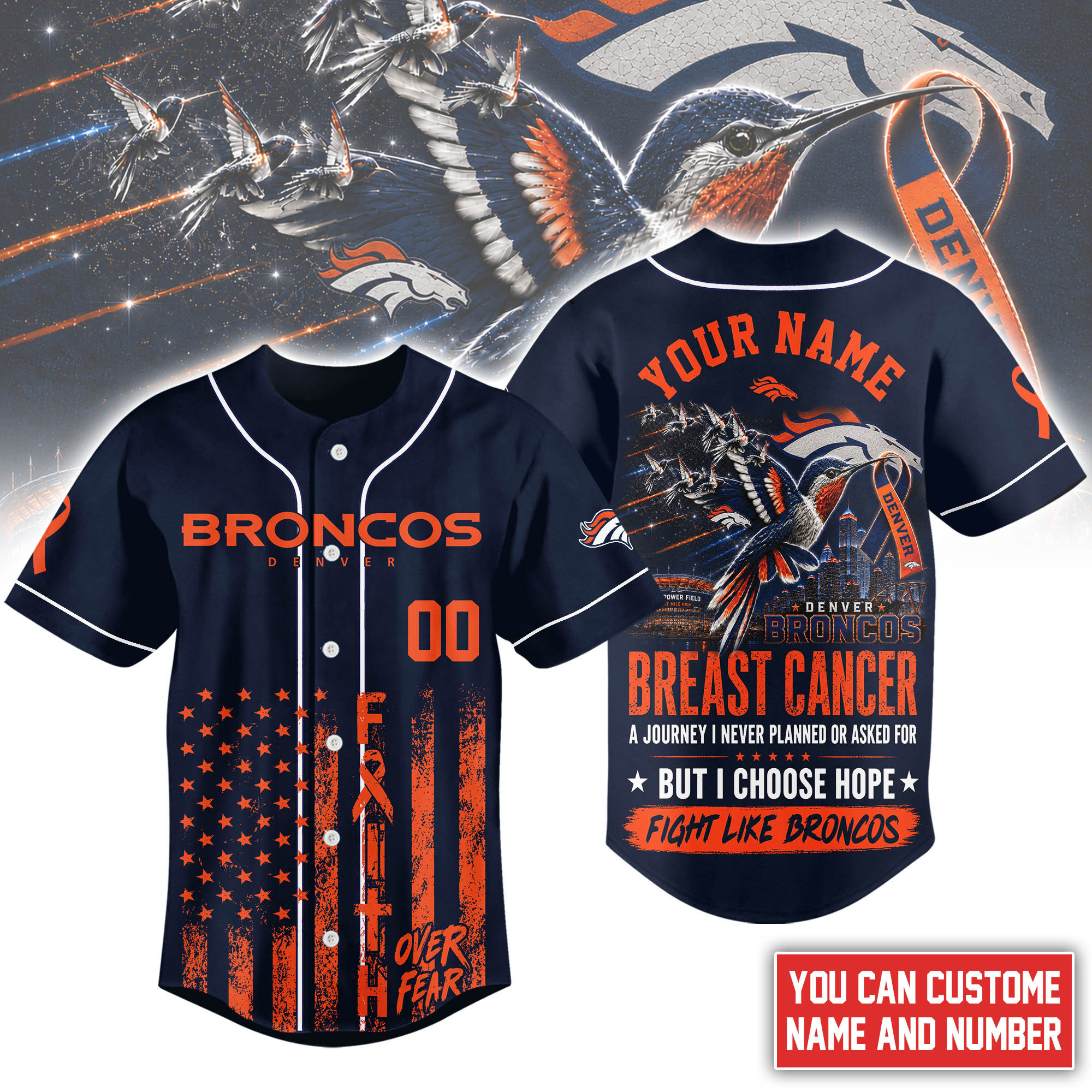 Denver Broncos | Premium NFL Hope Over Fear Jersey NTH1