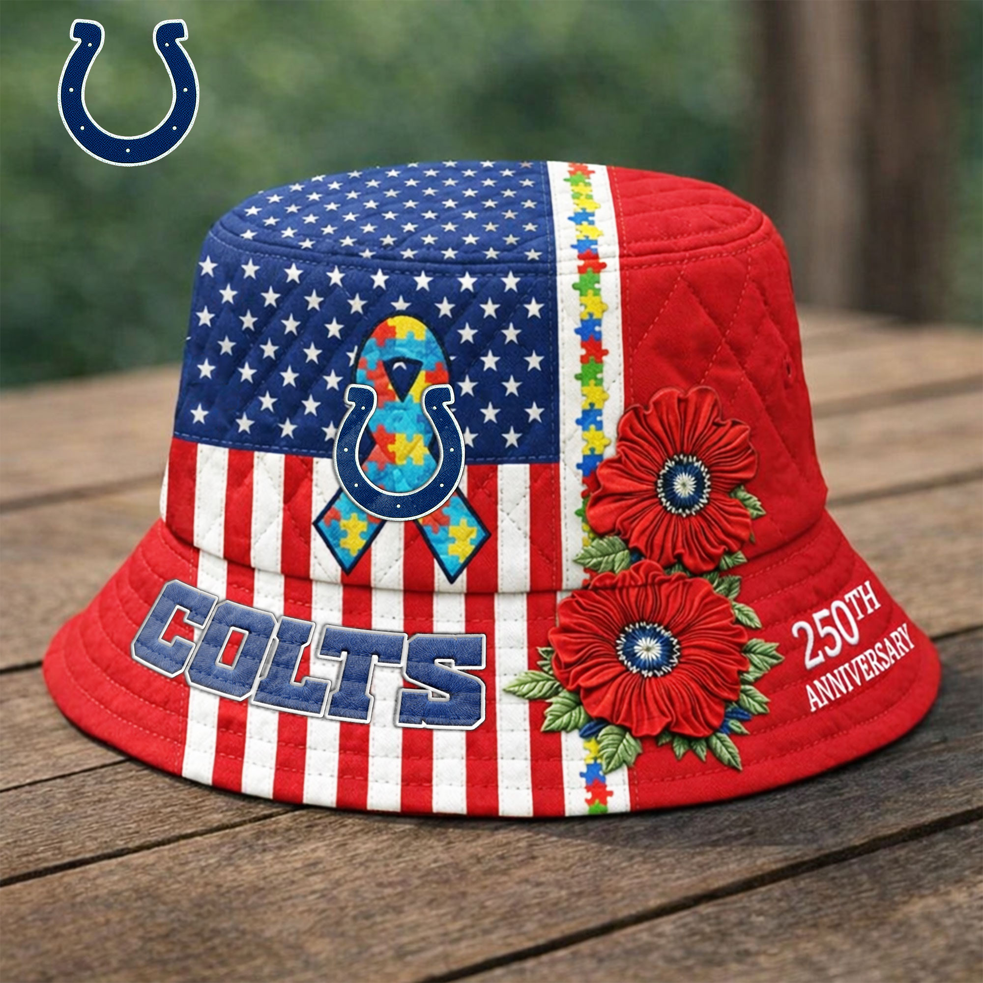 Indianapolis Colts | Premium NFL Autism 250th Anniversary Bucket Hat TD