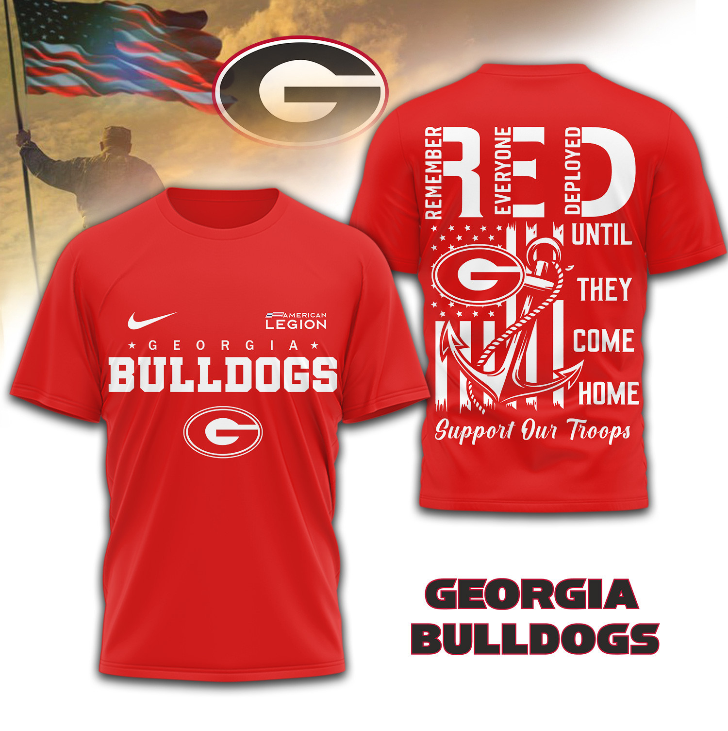 Georgia Bulldogs | Premium NCAA Red Friday Shirt TD
