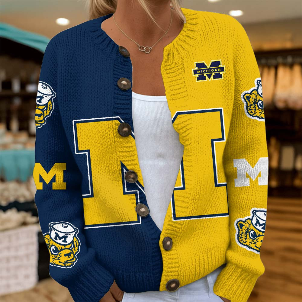 Michigan Wolverines | Premium NCAA Cozy Split Knit Cardigan x Game Day Edition MM