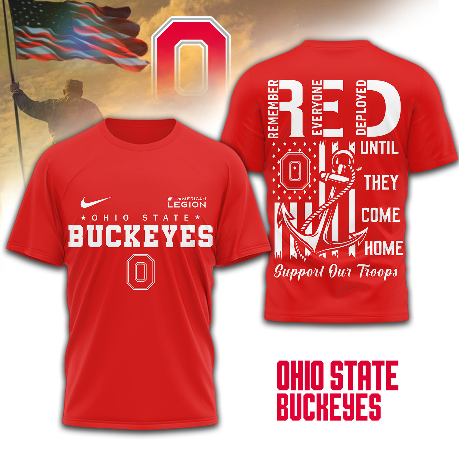 Ohio State Buckeyes | Premium NCAA Red Friday Shirt TD