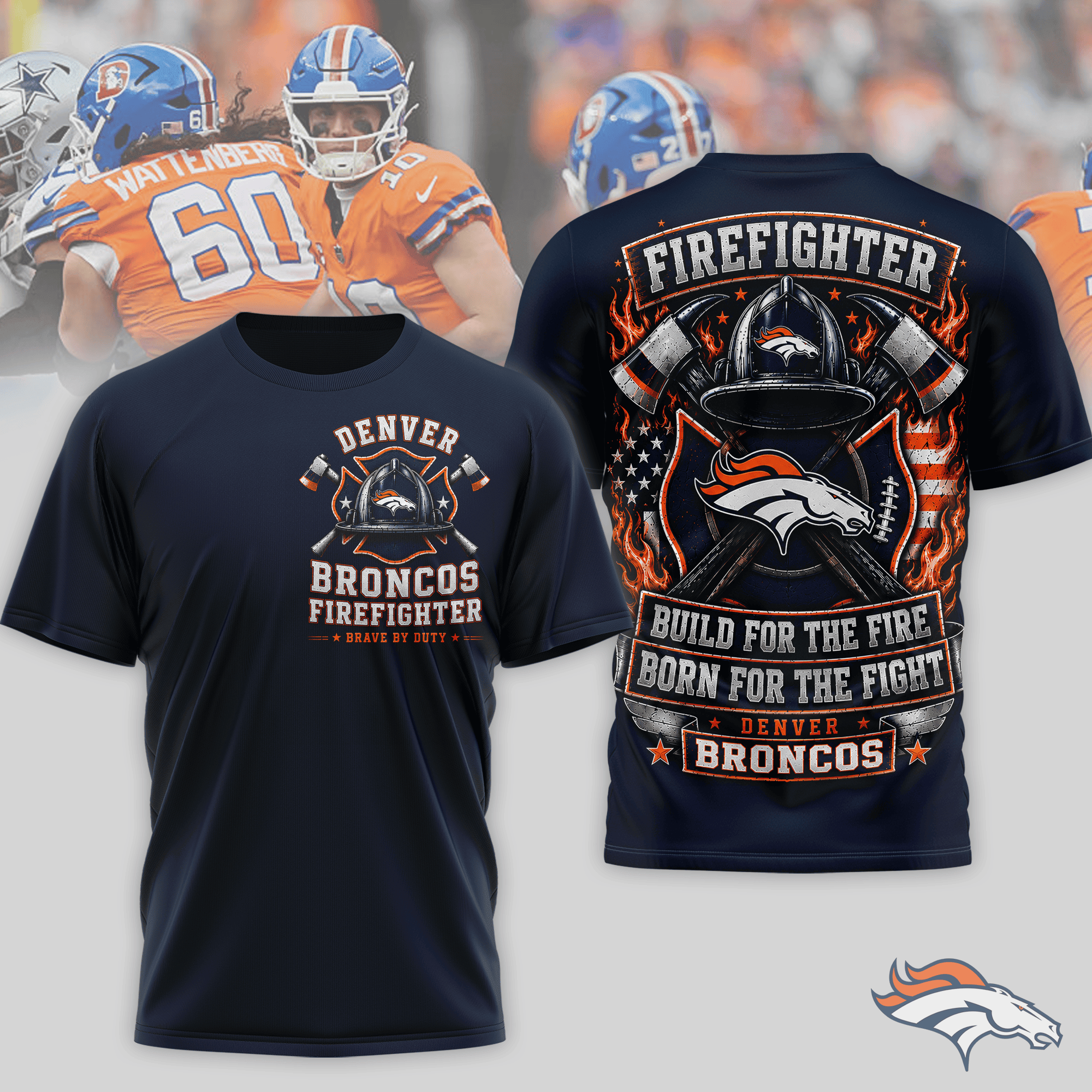 Denver Broncos | Premium NFL Firefighter Tribute Team 3D Shirt NTH1