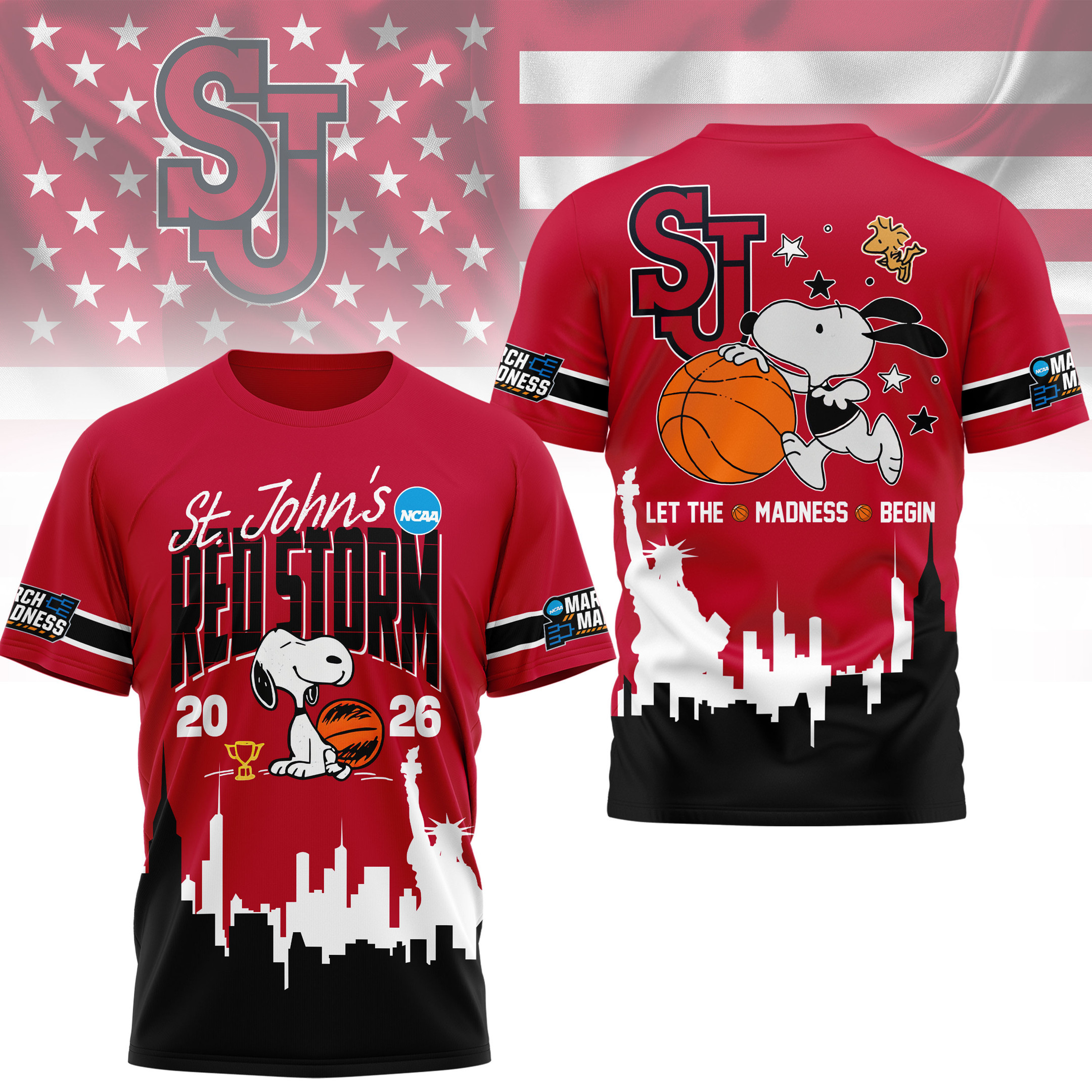 St. John's Red Storm | Premium NCAA March Madness 3D Shirt PBB5XSE