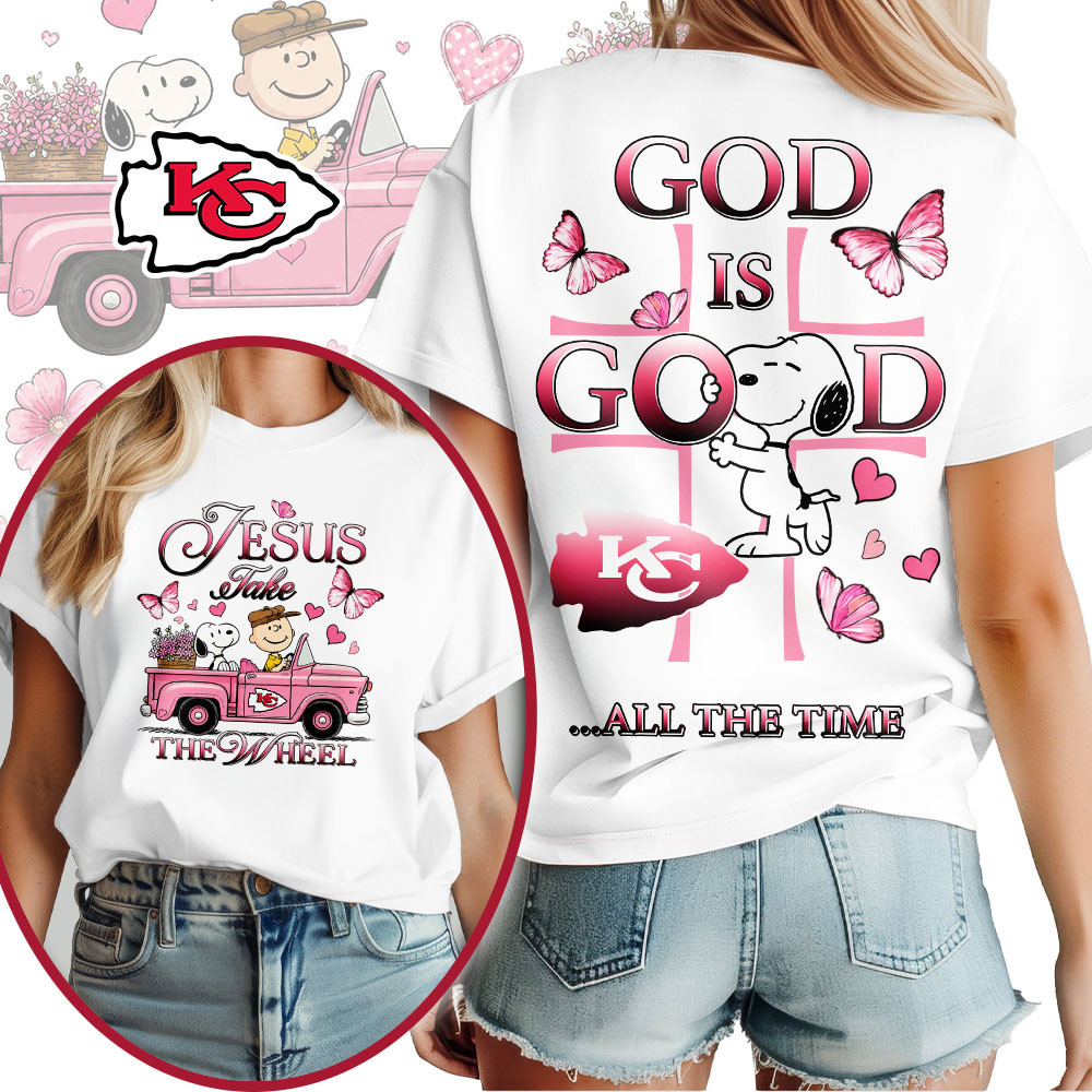 Kansas City Chiefs | Premium NFL Jesus Take The Wheel God Is Good 3D Shirt NTH1
