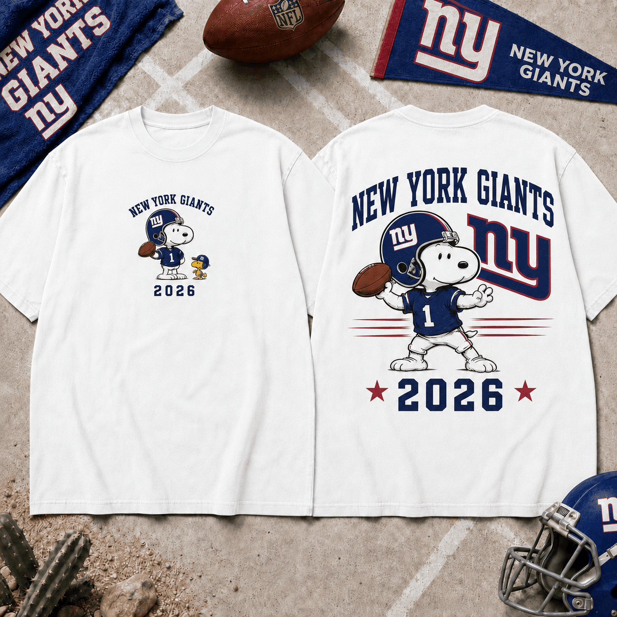 New York Giants | Premium Snoopy NFL Football 2026 3D Shirt For Football Fans NNK