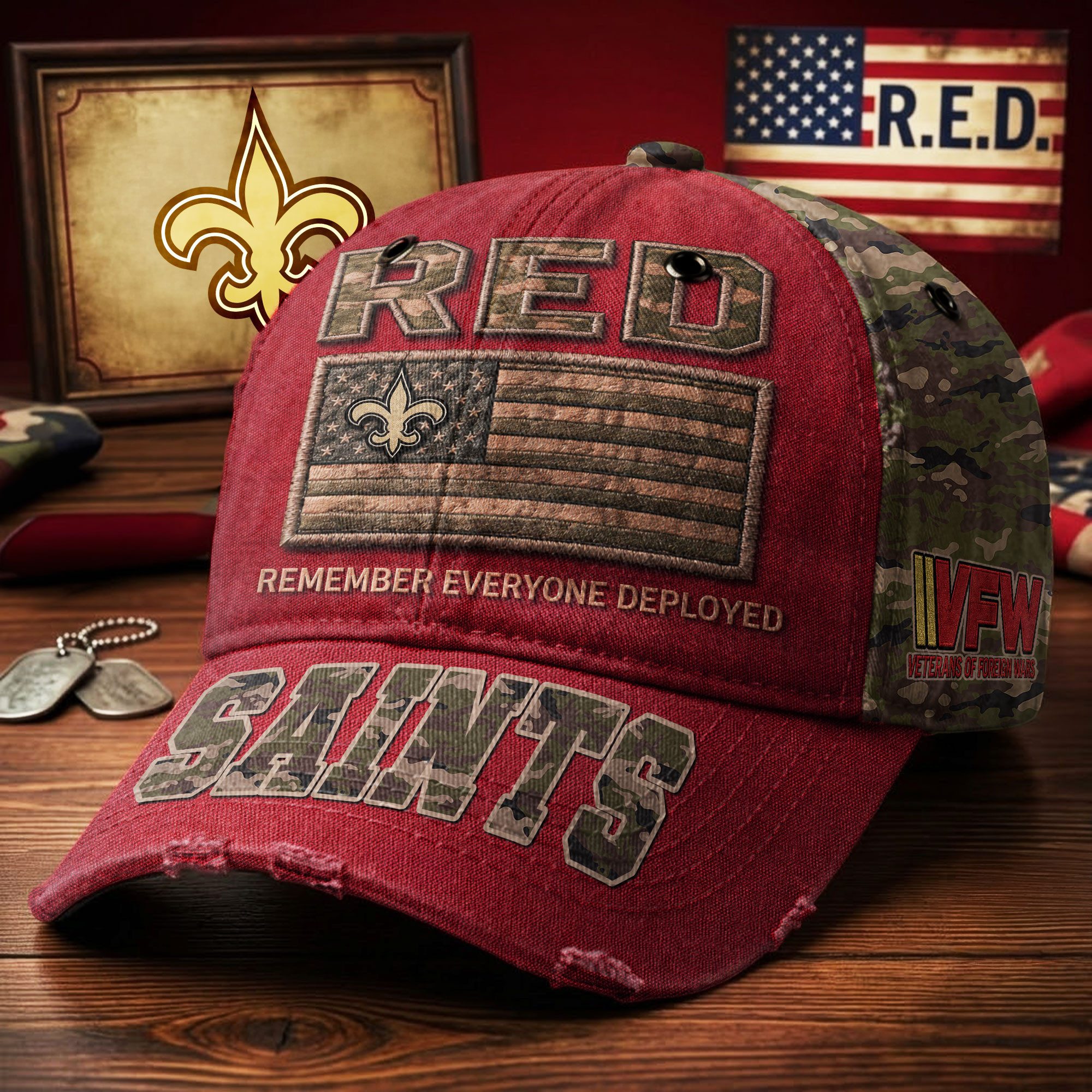 New Orleans Saints | Premium NFL Remember Everyone Deployed Classic Cap TD