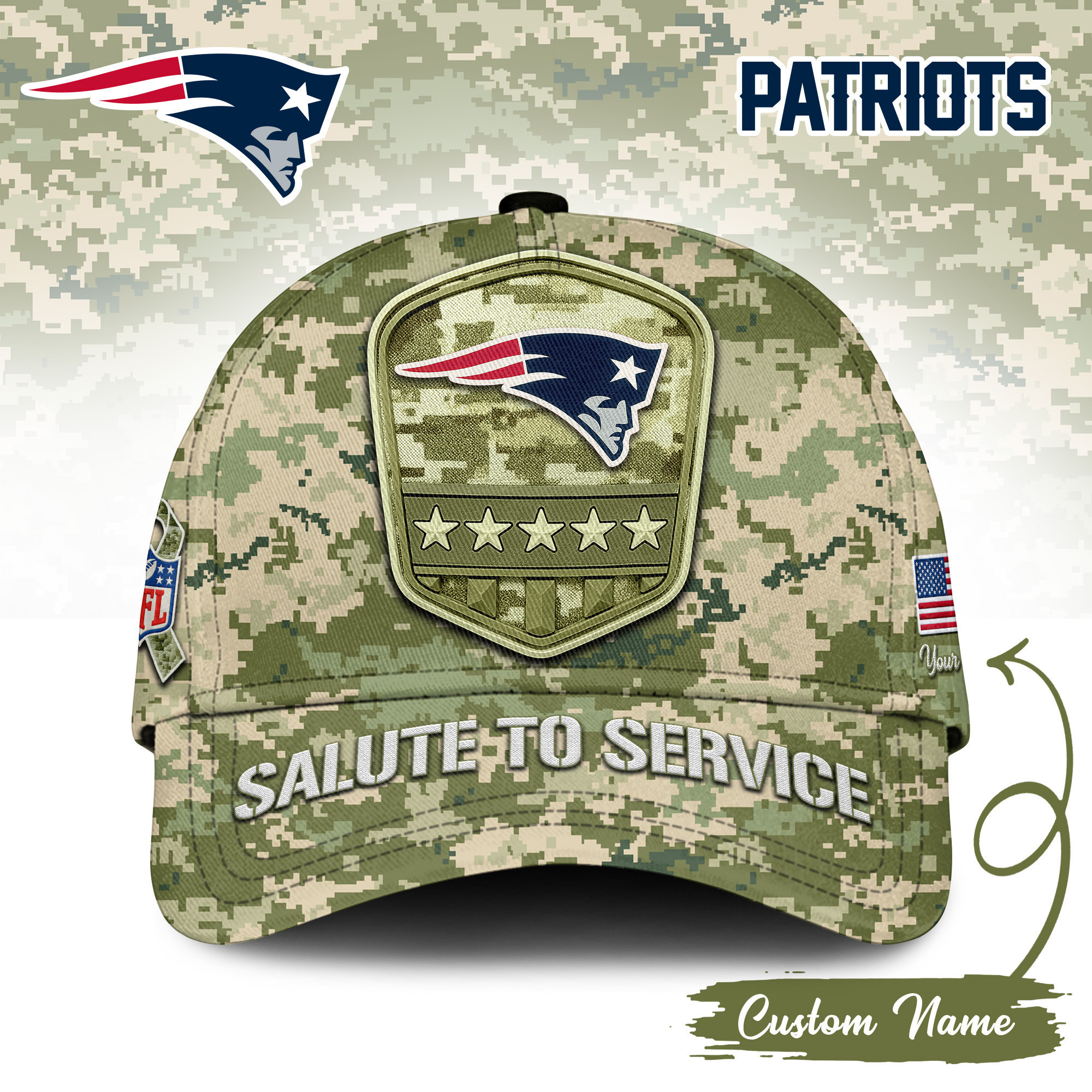 New England Patriots | Premium NFL Salute To Service Classic Cap TD