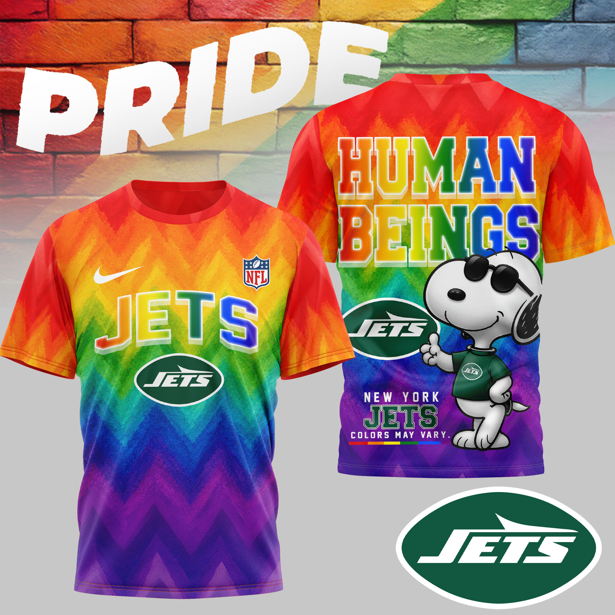 New York Jets | Premium NFL Rainbow Pride 3D Shirt NTH1