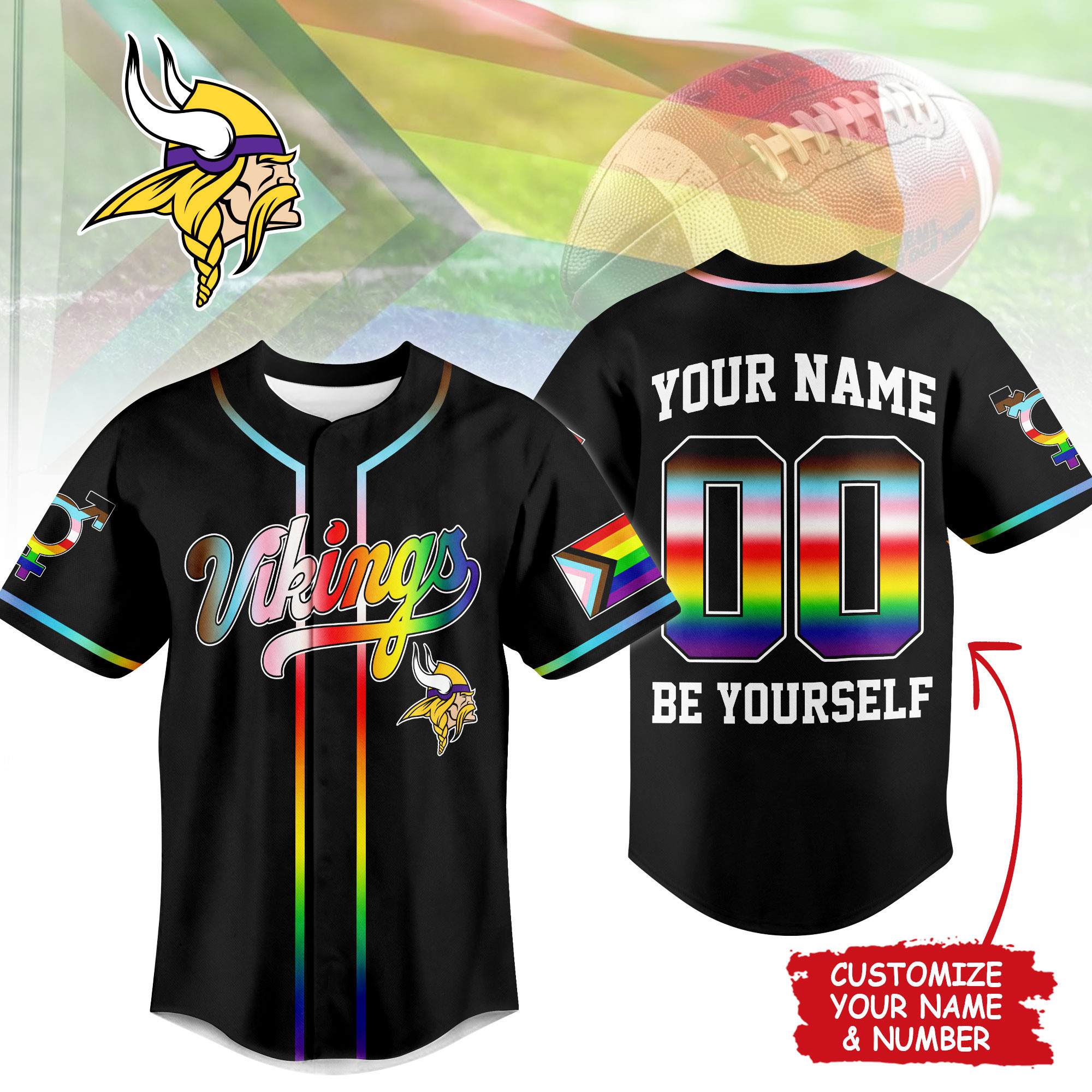 Minnesota Vikings | Premium NFL Pride Month Limited Edition Jersey NTH1