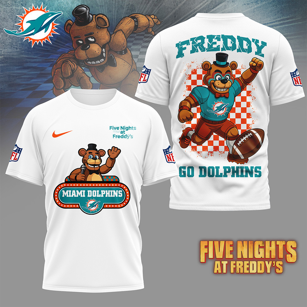 Miami Dolphins | Premium NFL Five Nights at Freddy's 3D Shirt HI