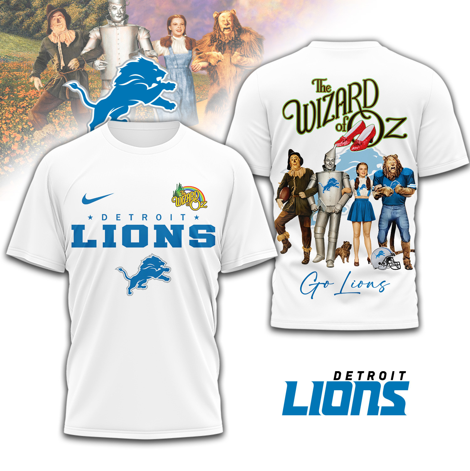 Detroit Lions | Premium NFL The Wizard Of Oz 3D Shirt TD