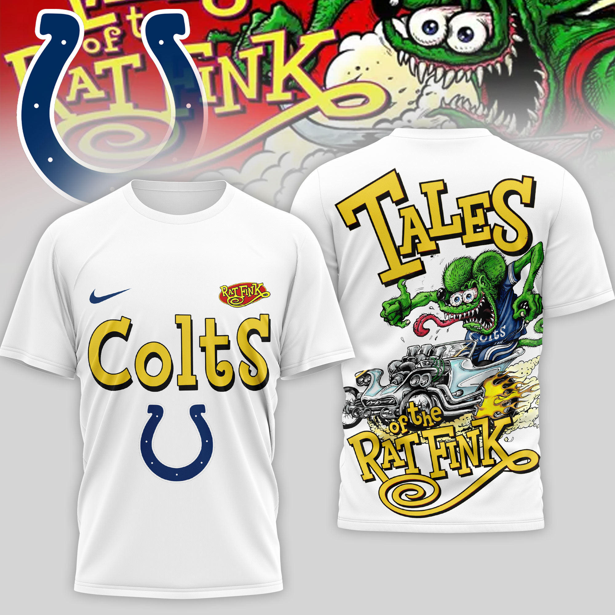 Indianapolis Colts | Premium NFL Rat Fink 3D Shirt TD