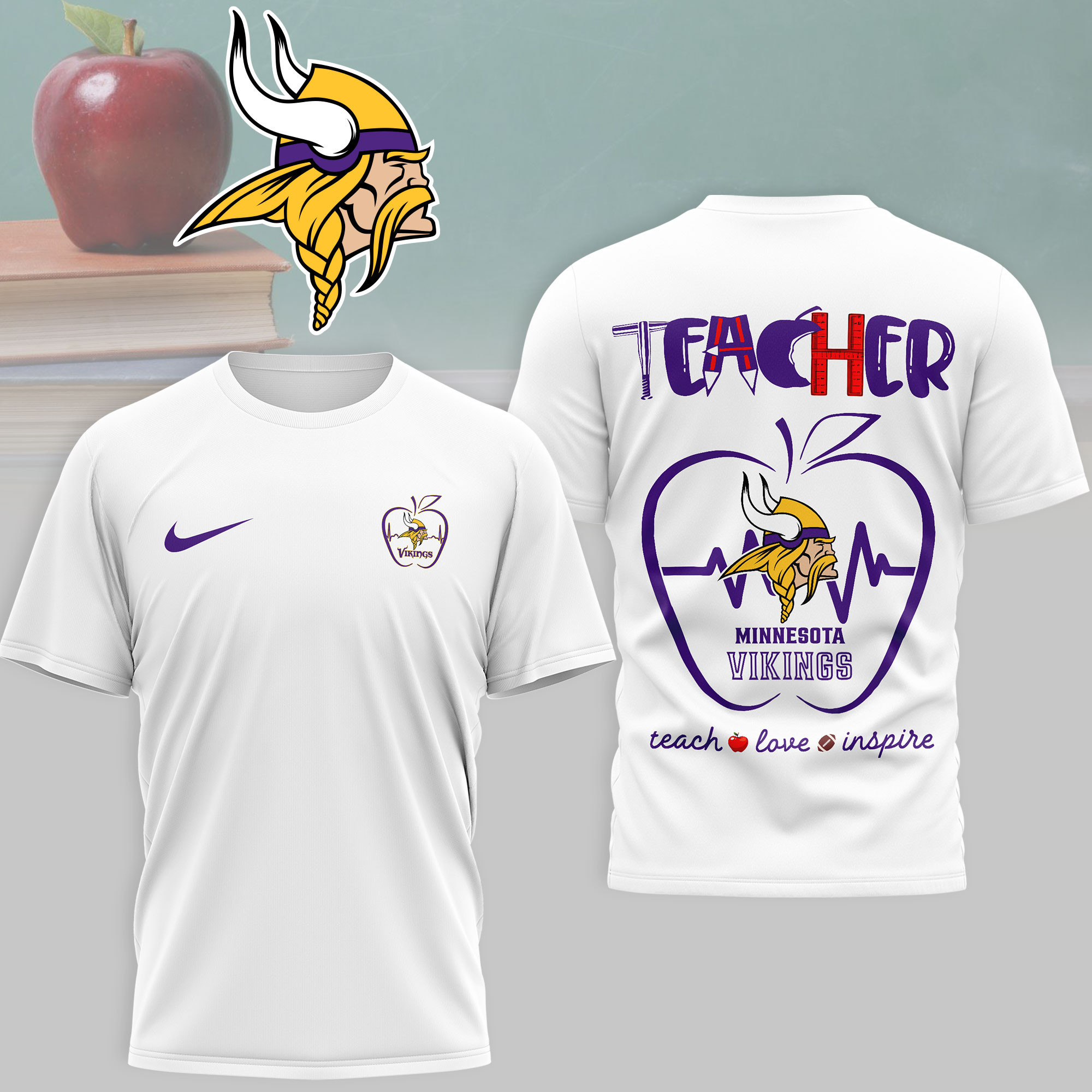 Minnesota Vikings | Premium NFL Teacher Game Day 3D Shirt NTH1