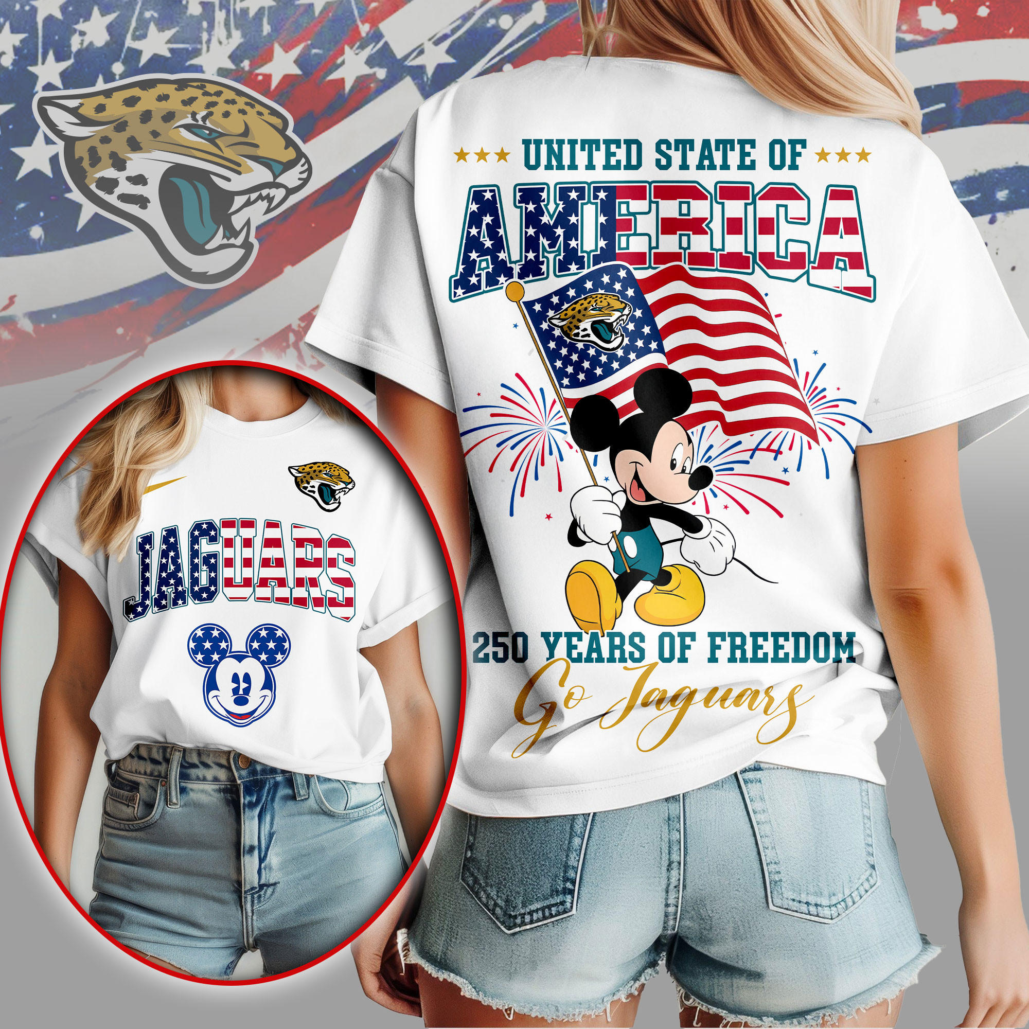 Jacksonville Jaguars | Premium NFL Freedom 250 3D Shirt NY