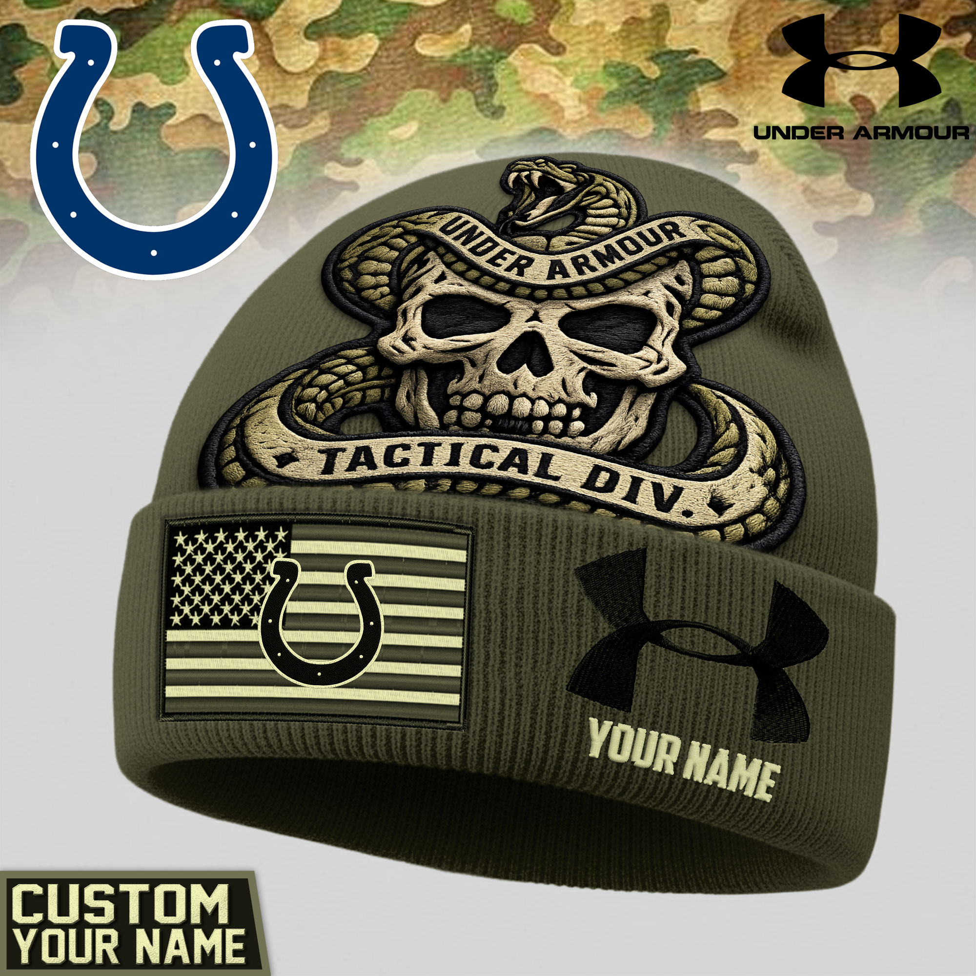 Indianapolis Colts | Premium NFL Tactical DIV Under Armour Beanie Hat TD