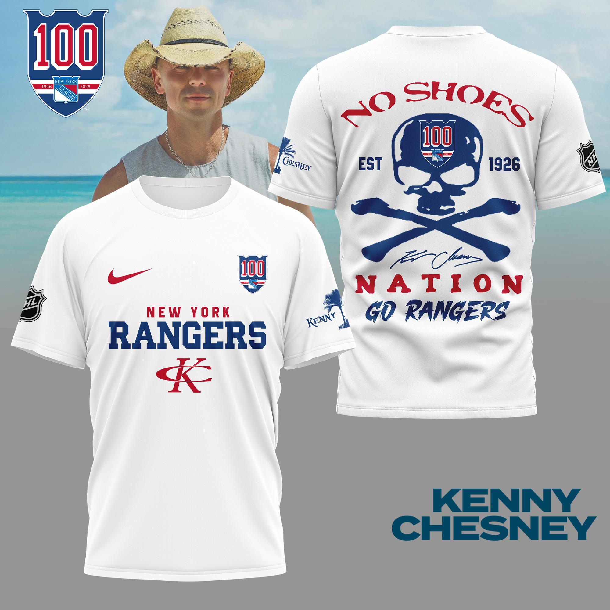 New York Rangers | Premium NHL Kenny Chesney Fan 3D Shirt NY