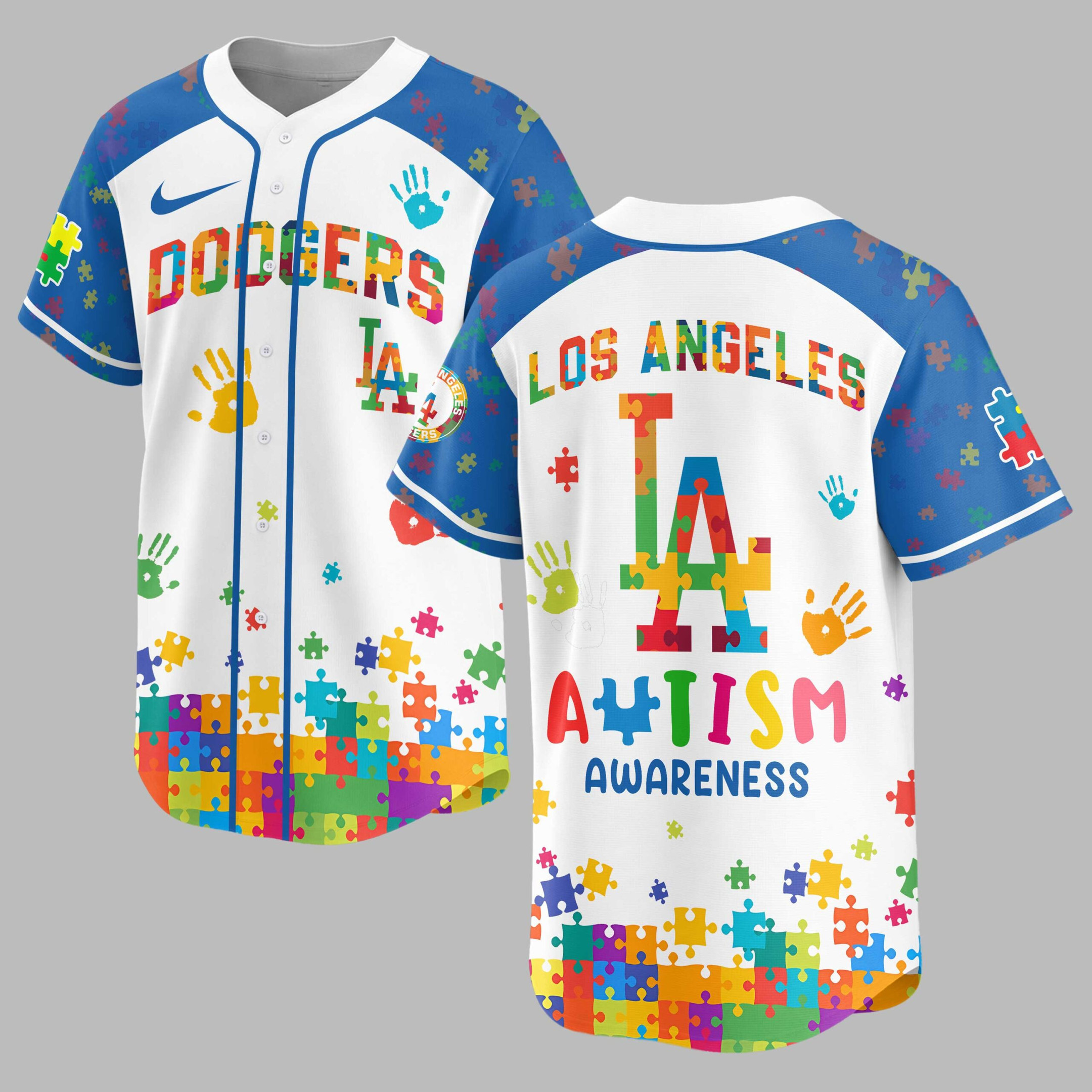 Los Angeles Dodgers | MLB x Autism Awareness Puzzle Premium Jersey
