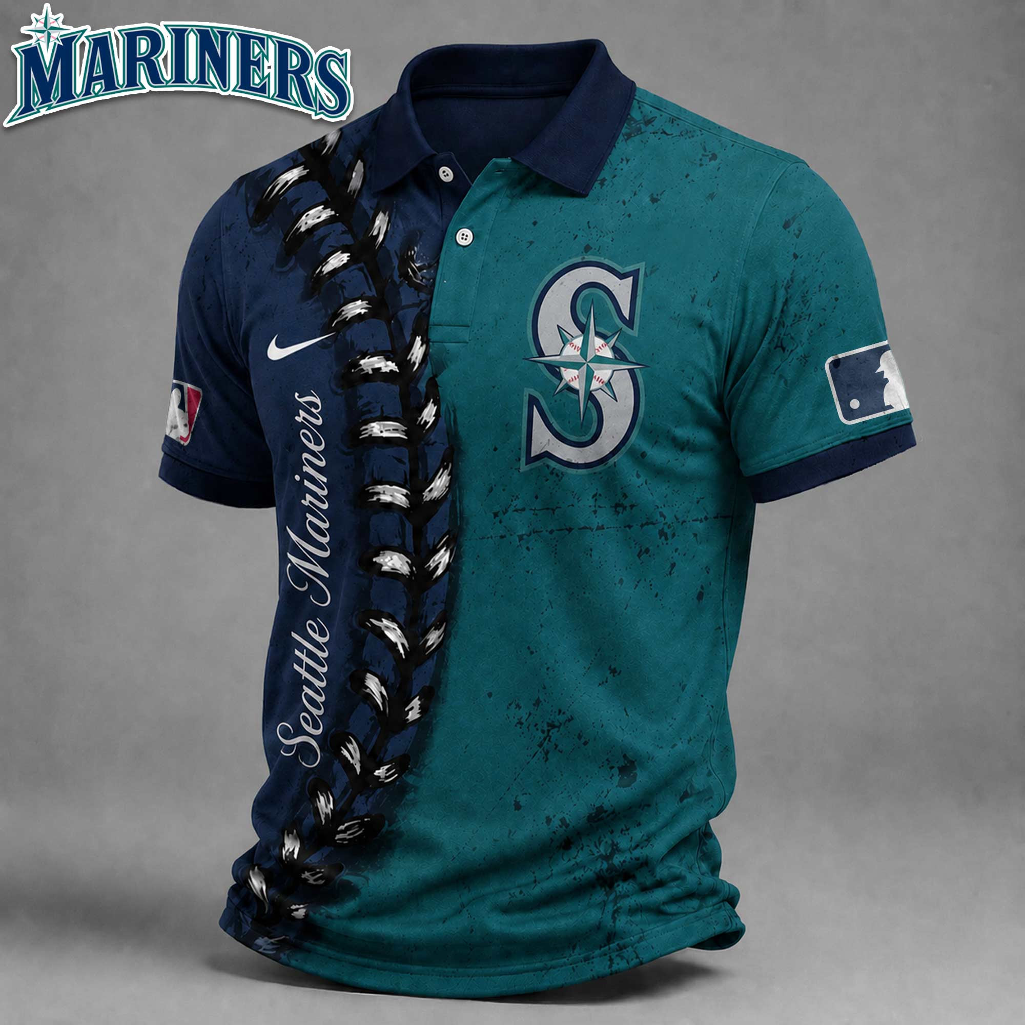 Seattle Mariners | Premium MLB Baseball Stitch Polo Shirt