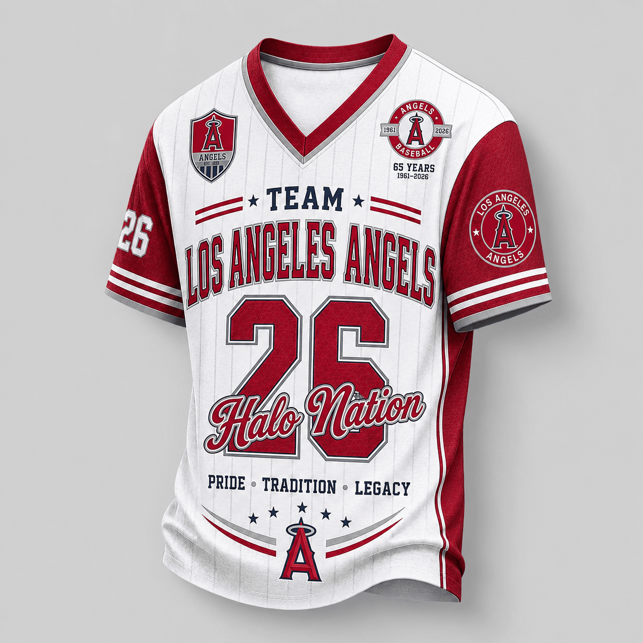 Los Angeles Angels | Premium MLB Legacy Pride V-Neck Jersey
