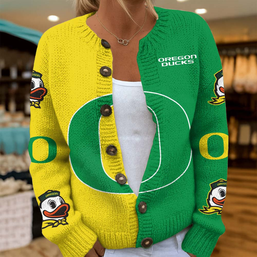 Oregon Ducks | Premium NCAA Cozy Split Knit Cardigan x Game Day Edition MM