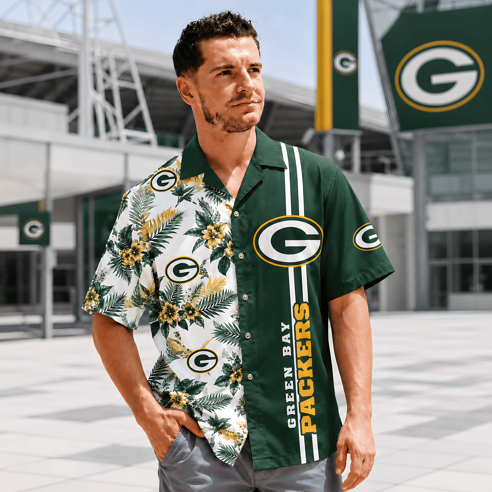 Green Bay Packers | Premium NFL Gridiron Paradise Hawaiian Shirt NTH1