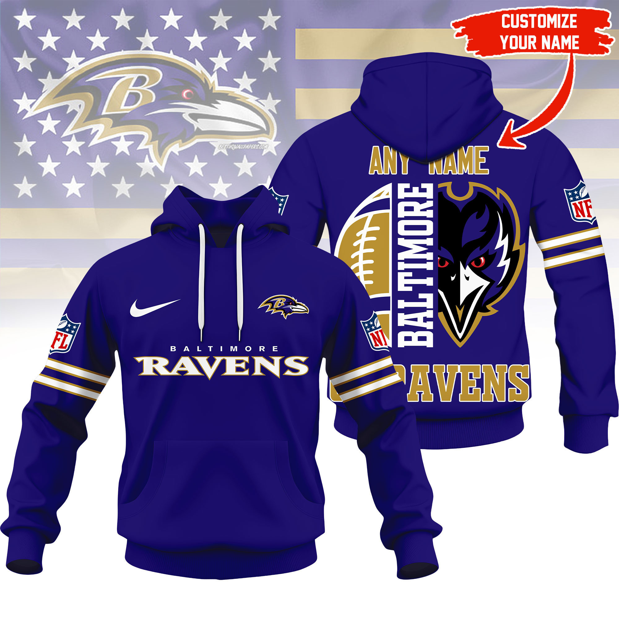 Baltimore Ravens | Premium NFL Fan Hoodie NY