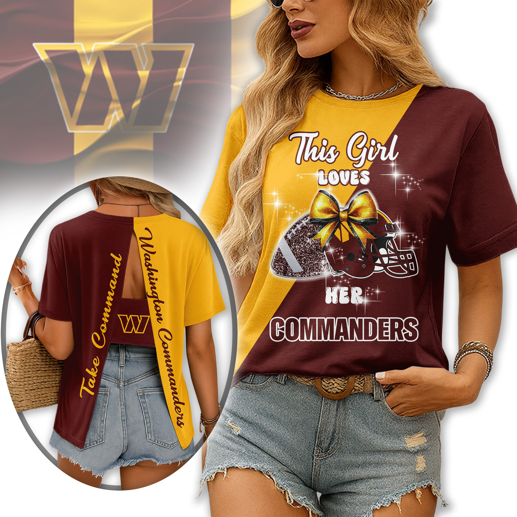 Washington Commanders | Premium NFL Back Slit Short Sleeve TD