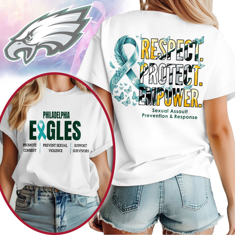 Philadelphia Eagles | Premium NFL SA Prevention Month 3D Shirt HY