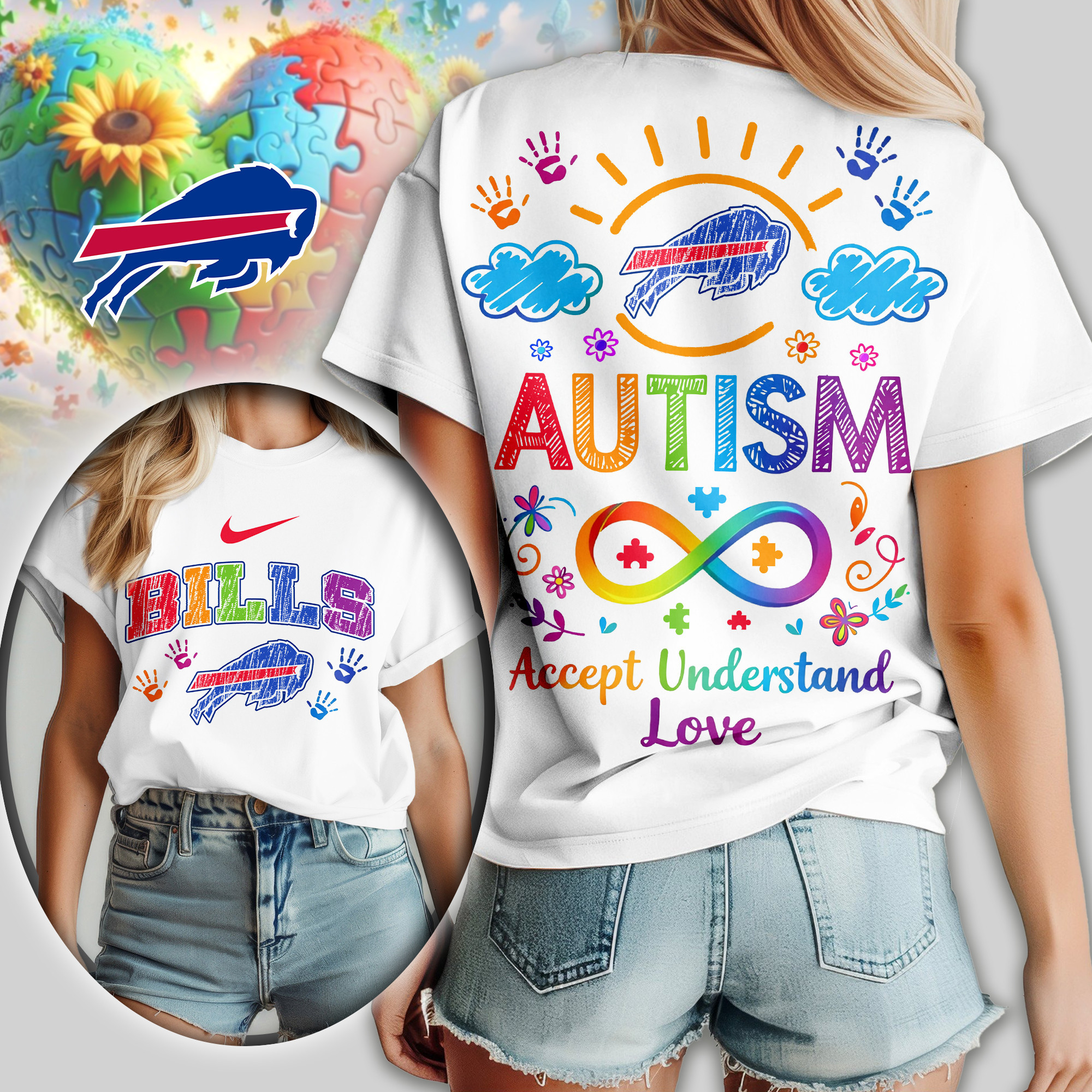 Buffalo Bills | Premium NFL National Autism Acceptance Month Women Shirt TD