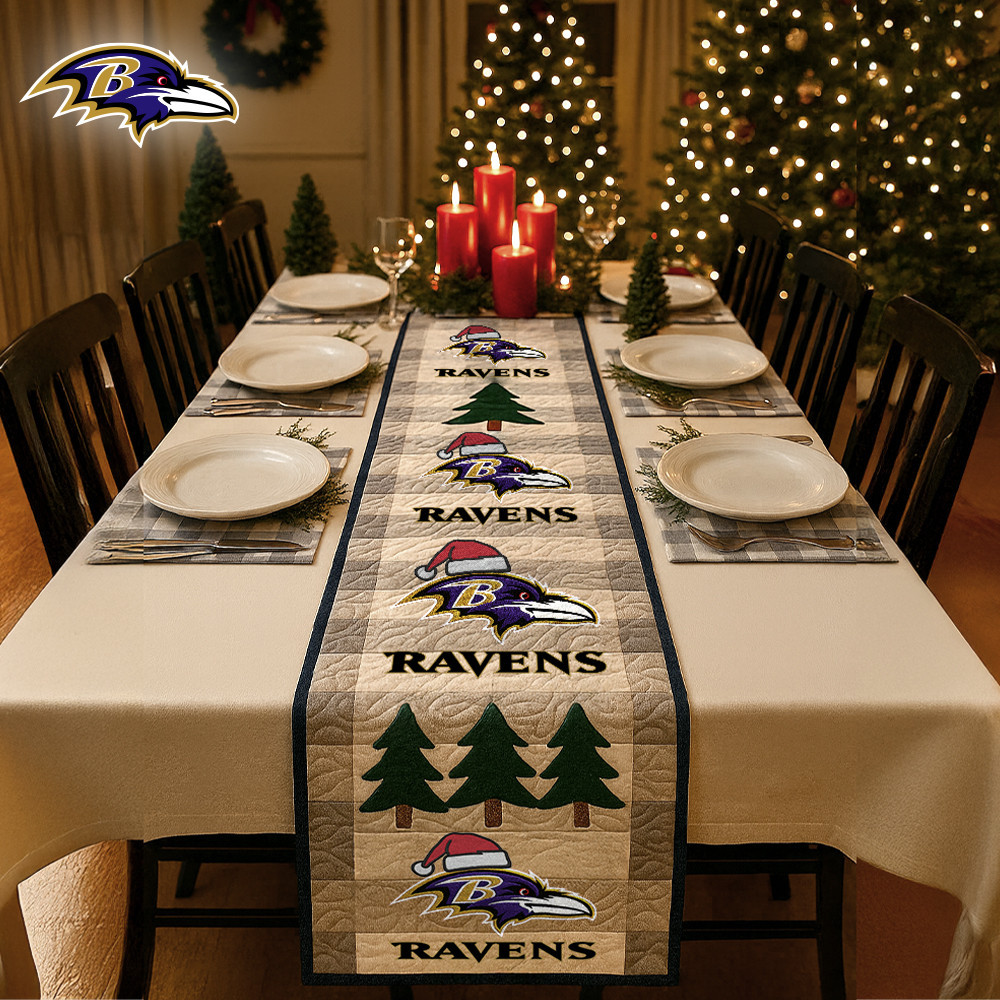 Baltimore Ravens | Premium NFL Quilted Christmas Table Runner HI