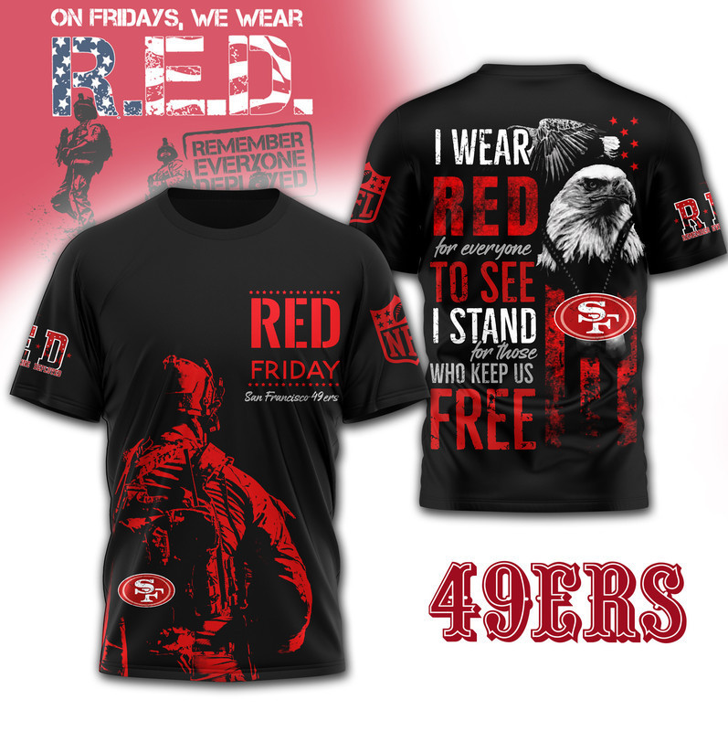 San Francisco 49ers | Premium NFL RED Friday 3D Shirt HY