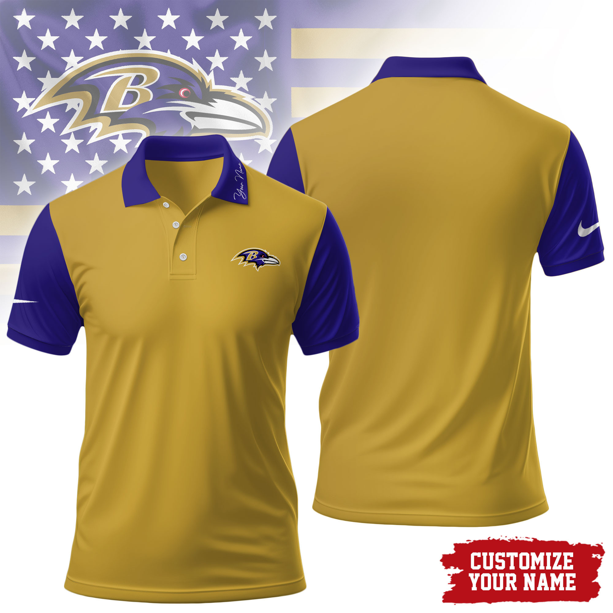 Baltimore Ravens | Premium NFL Touchdown Custom Polo NTH1