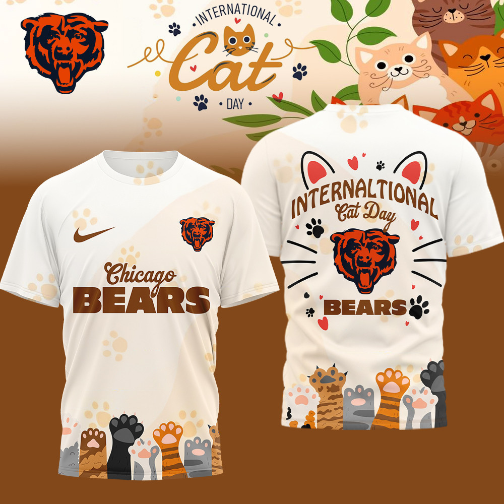 Chicago Bears | Premium NFL International Cat Day 3D Shirt HI