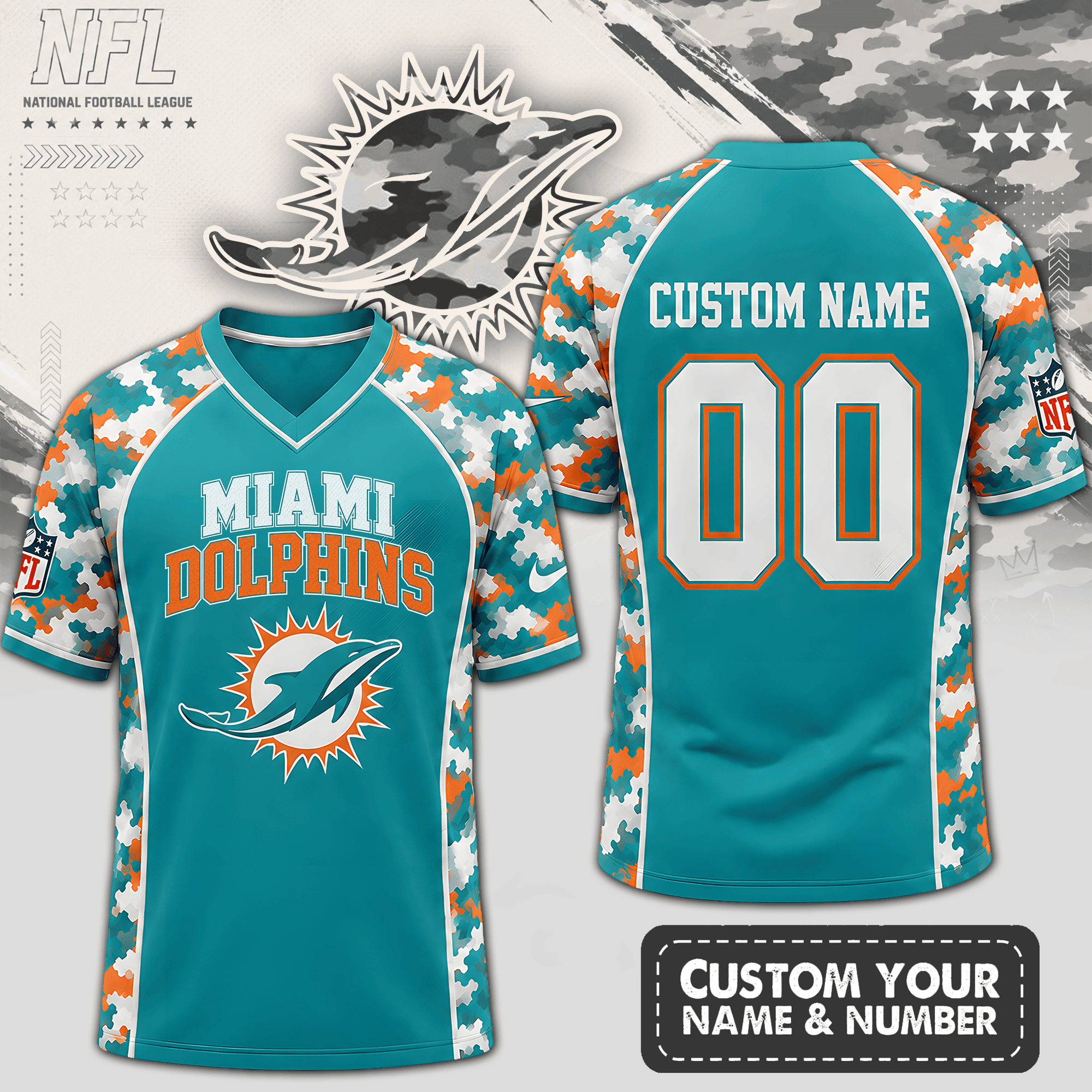 Miami Dolphins | Premium NFL Born for Game Day V-Neck Jersey NTH1