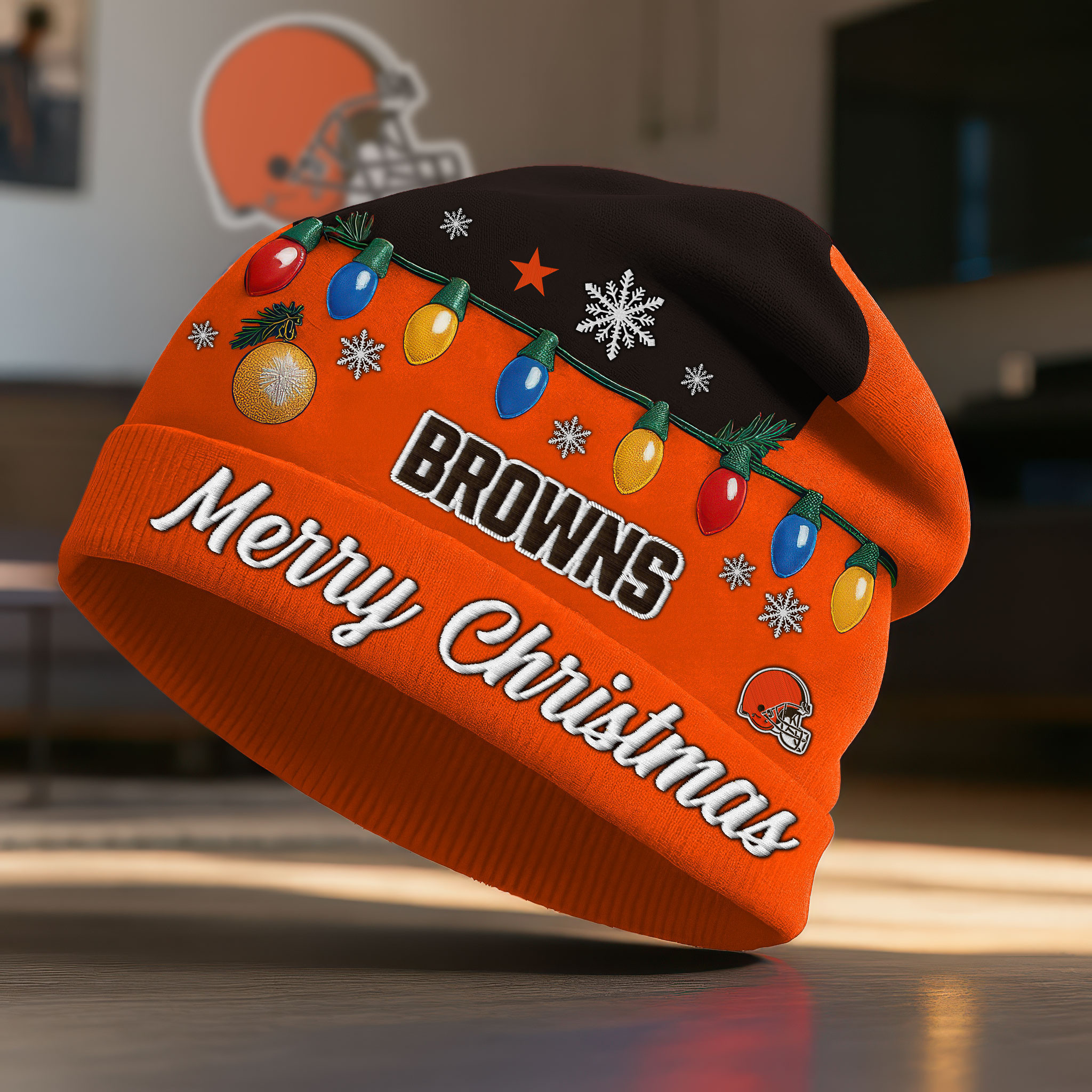 Cleveland Browns | Premium NFL Christmas Beanie Hat NY