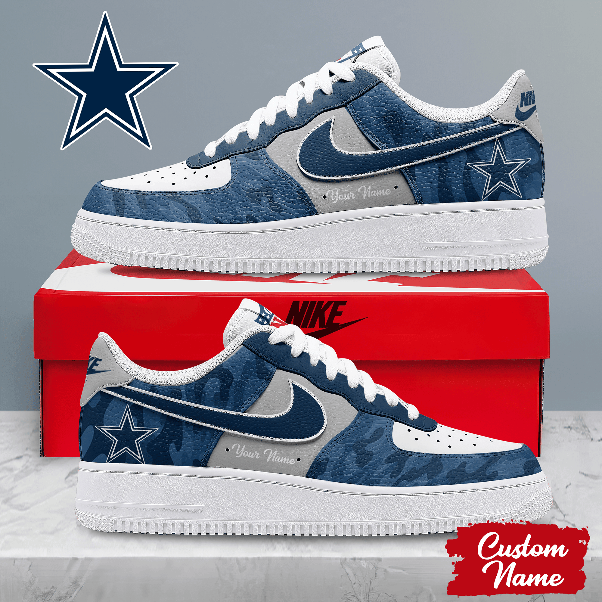 Dallas Cowboys | Premium NFL End Zone Energy AF1 Shoes NTH1