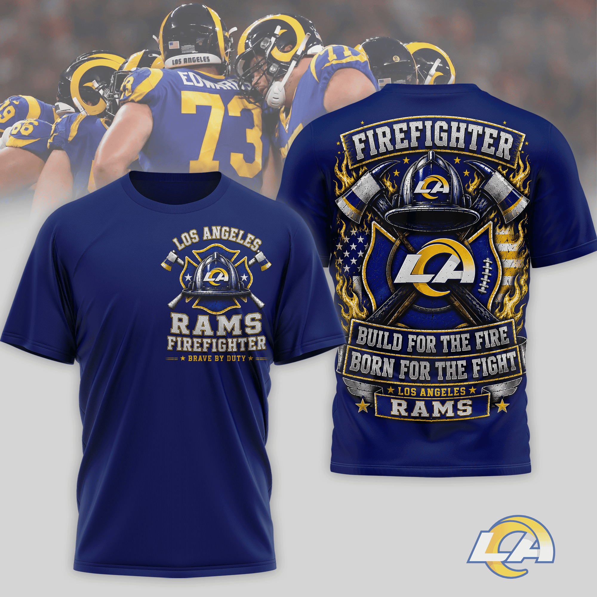 Los Angeles Rams | Premium NFL Firefighter Tribute Team 3D Shirt NTH1