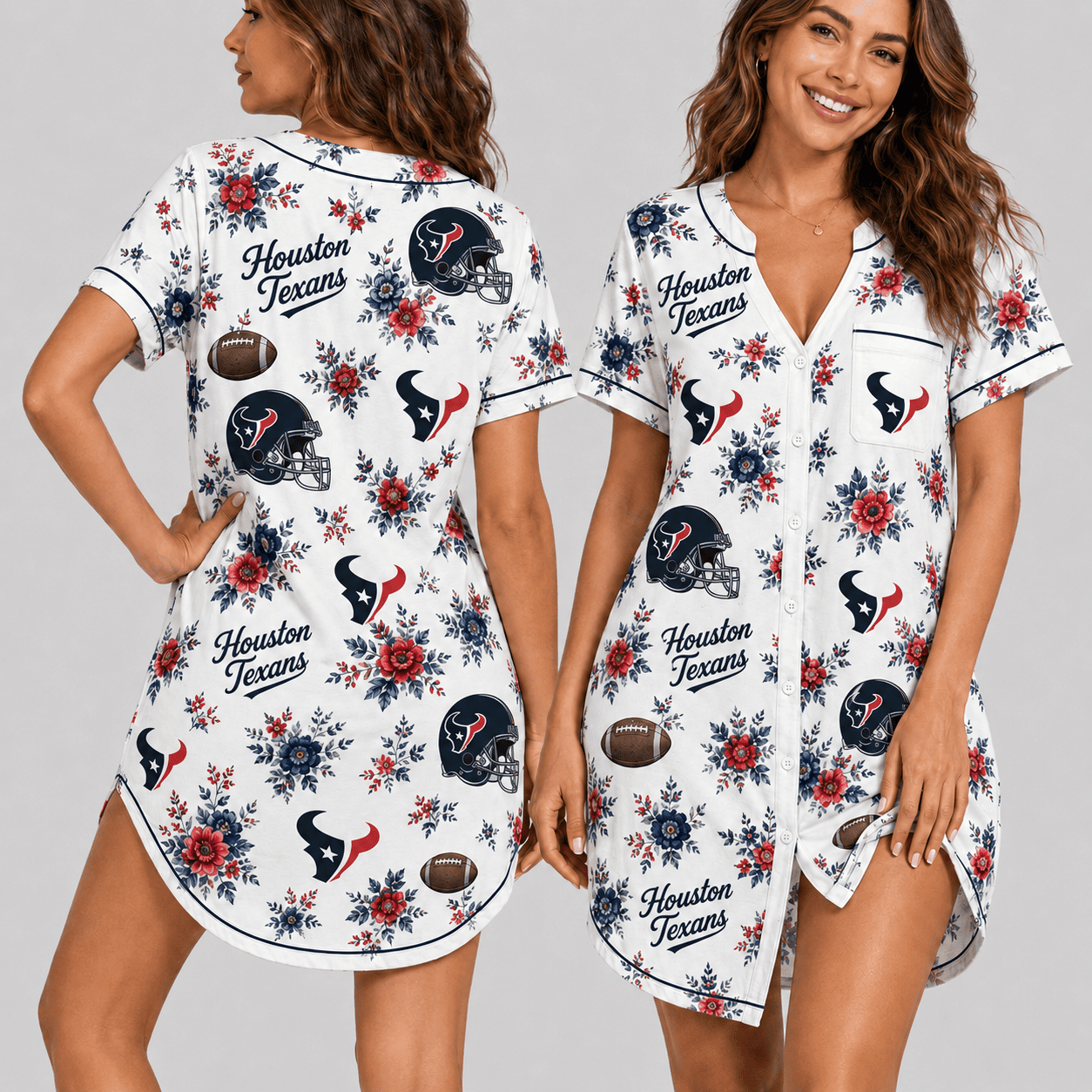 Houston Texans | Premium NFL Football Fan Favorites Women Pajamas Dress TD