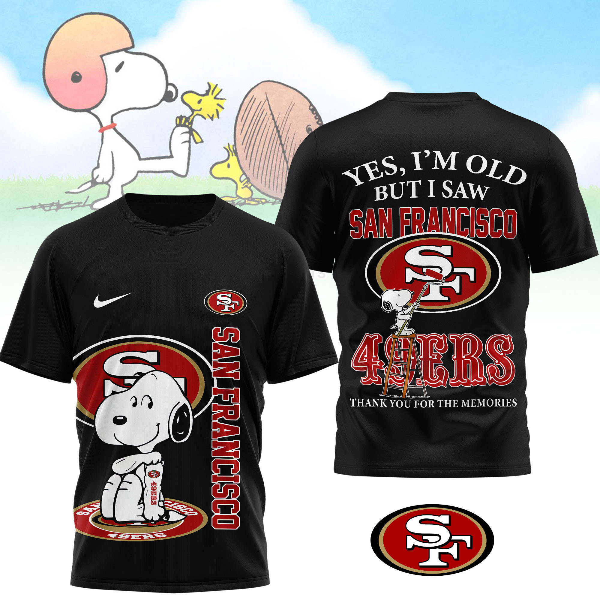 San Francisco 49ers | Premium NFL Snoopy Graphic 3D T-Shirt NTH1