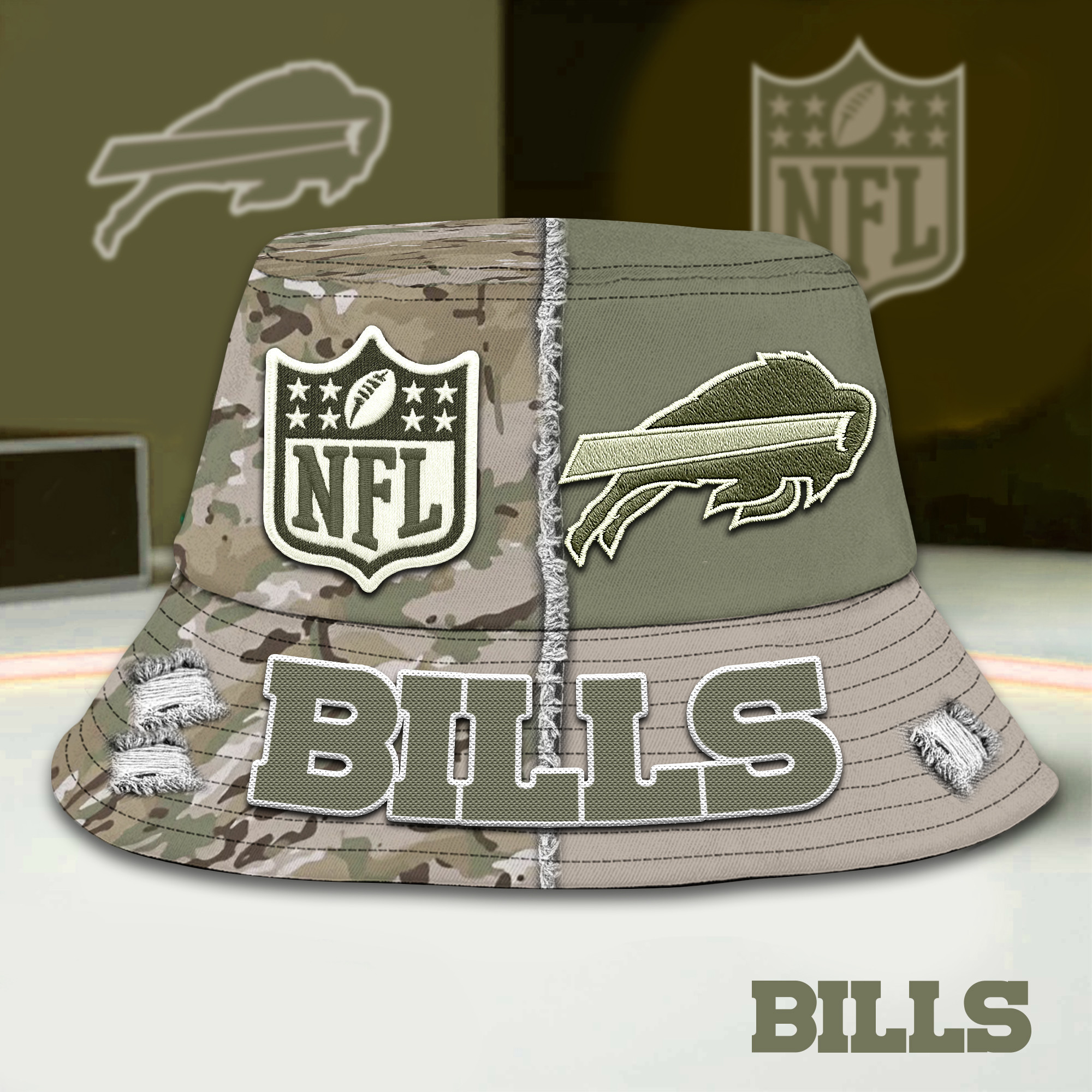 Buffalo Bills | Premium NFL Army Bucket Hat TD