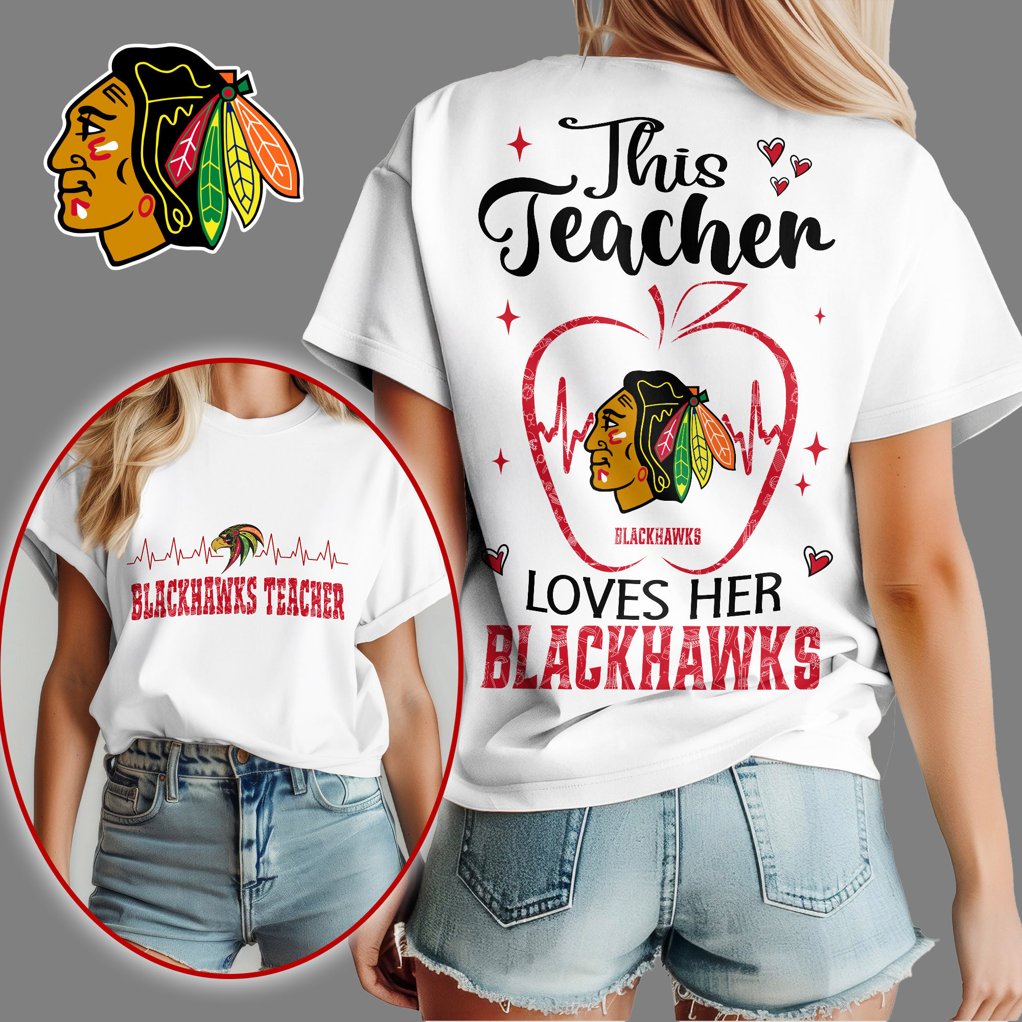 Chicago Blackhawks | Premium NHL Teacher Appreciation Month Women's Shirt NY