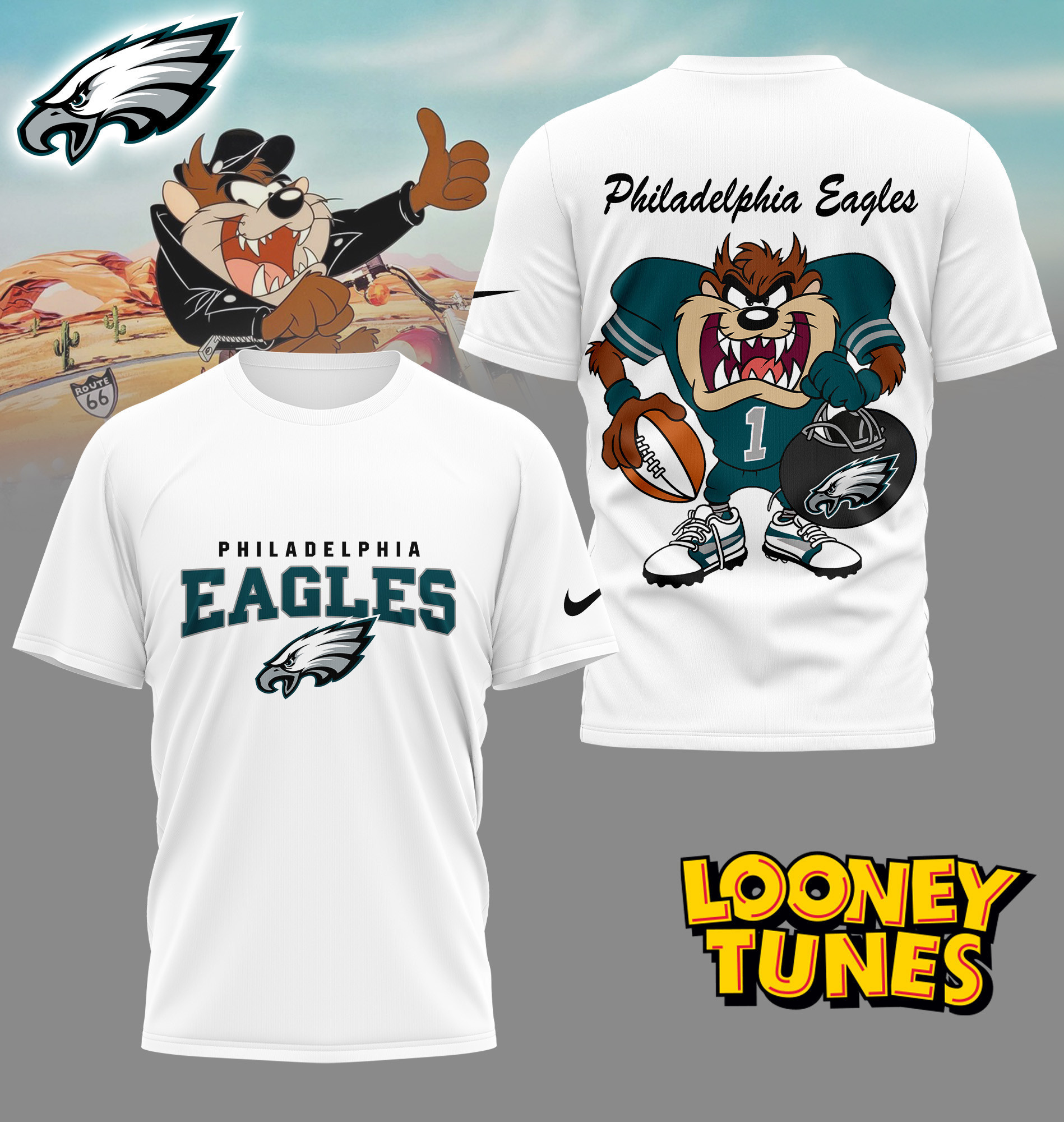 Philadelphia Eagles | Premium NFL and Looney Tunes Fan Shirt HI