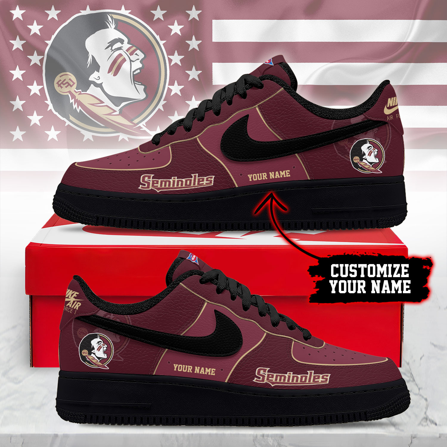 Florida State Seminoles | Premium NCAA Custom AF1 Shoes NY